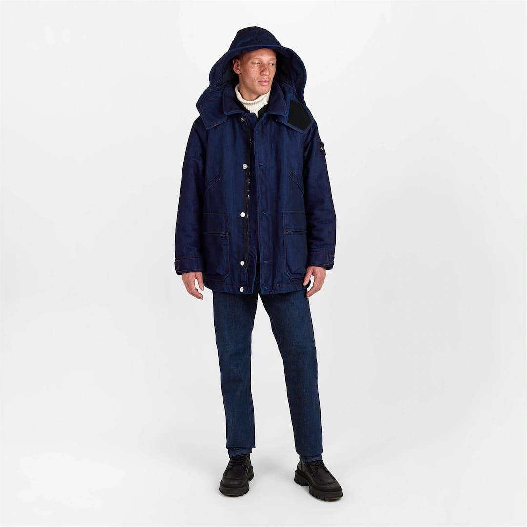 Stone Island o1g2r1mq0526 Denim Research Short Parka in Blue Size US XL / EU 56 / 4 - 6 Thumbnail
