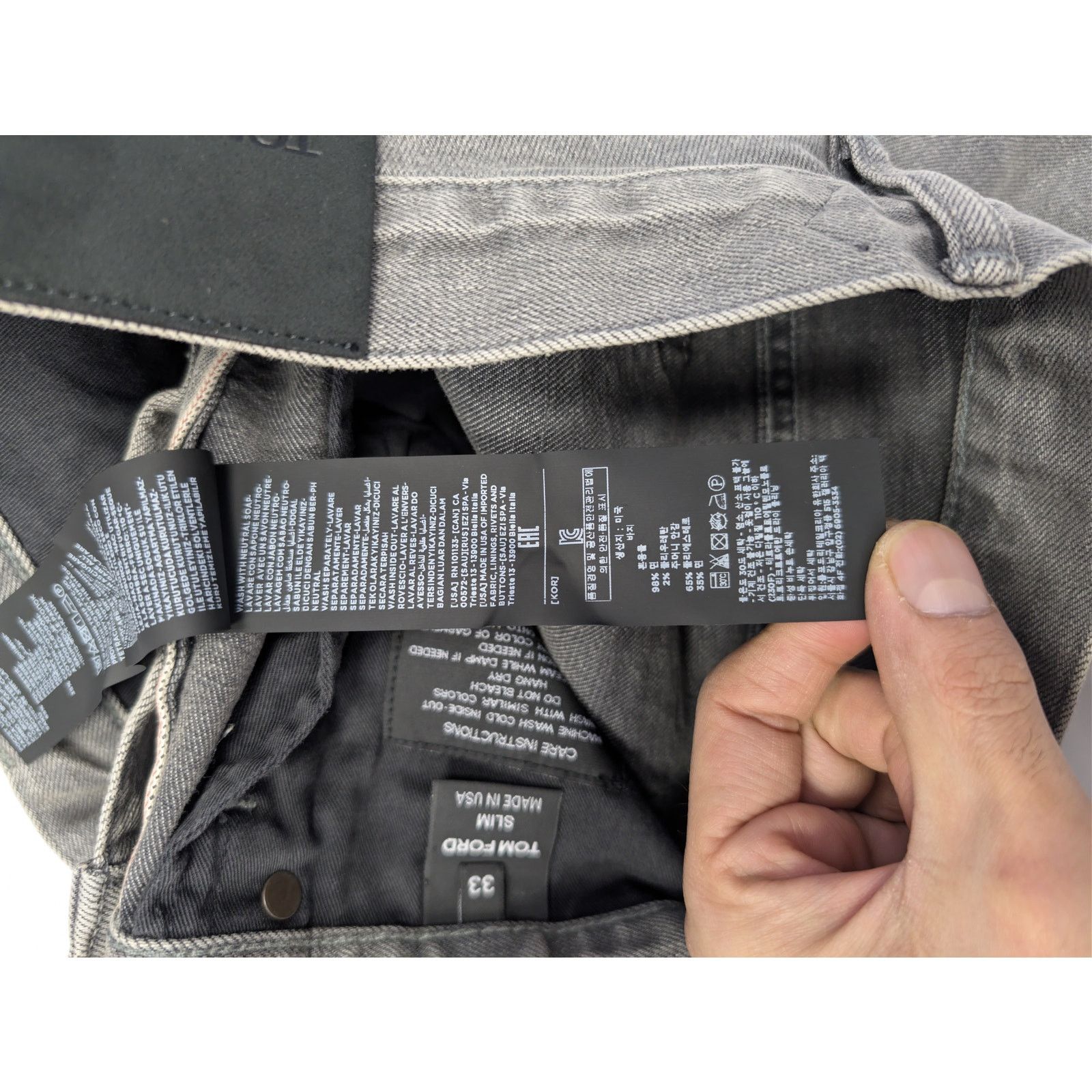 Tom Ford o1rshd1 Slim Denim Jeans in Grey Size US 38 / EU 54 - 17 Thumbnail