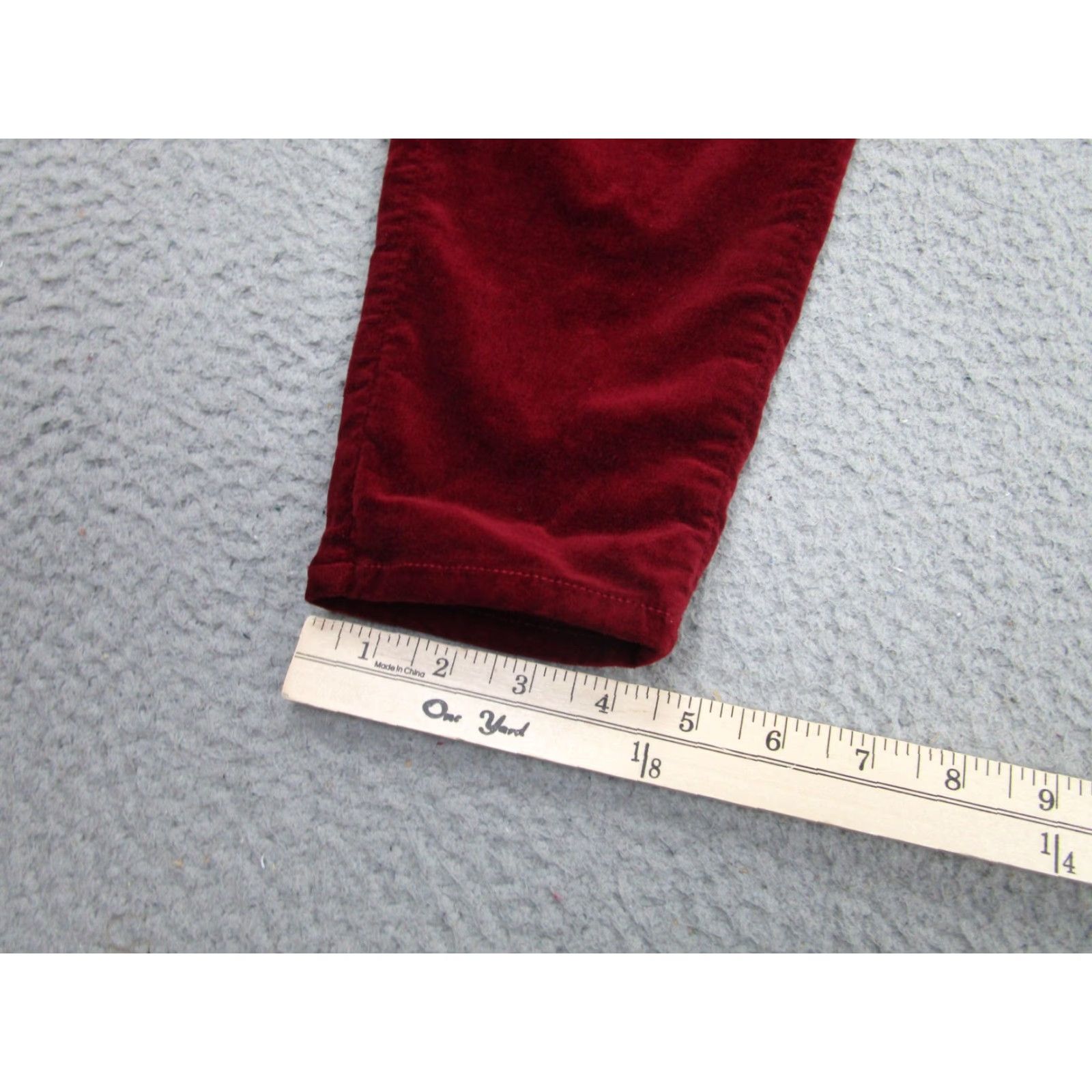 L'AGENCE L'Agence Pants Womens 26 Red Bordeaux Velvet velour Skinny High Rise Made USA Size 26" / US 2 / IT 38 - 3 Thumbnail