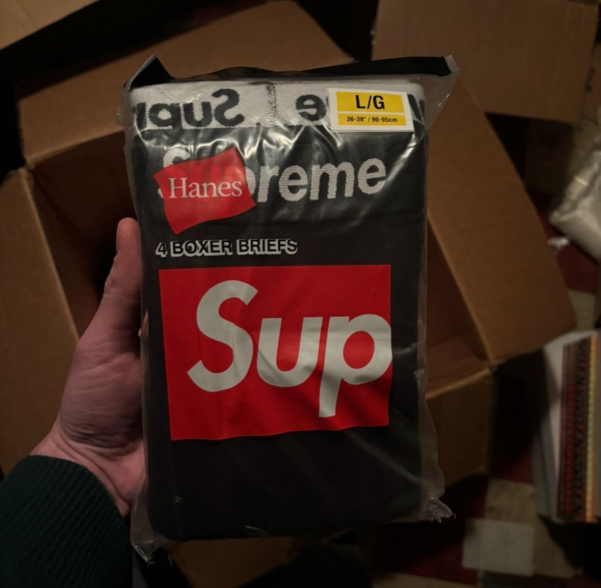 Supreme Supreme x Hanes Boxer Briefs (4 pack) - BLACK - SIZE LARGE Size 34 - 1 Thumbnail