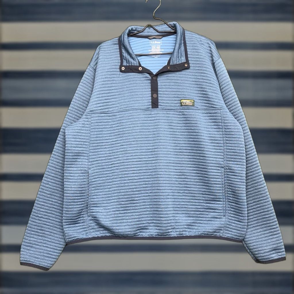Vintage LL Bean Sweater Mens 2XL Pullover Knit Mock Neck Blue Logo Size US XXL / EU 58 / 5 - 1 Thumbnail