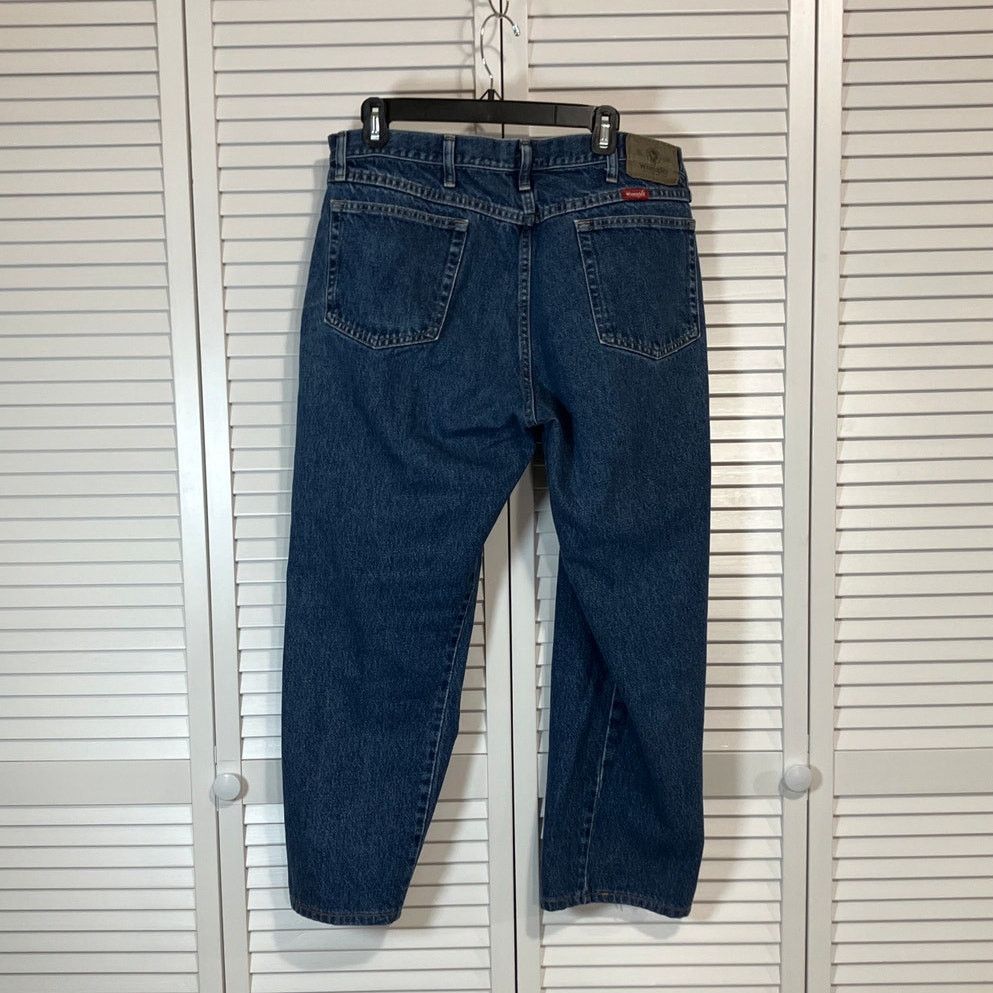 Wrangler Wrangler Blue Dark Wash Straight Leg Jeans Men 38 x 29 Size US 38 / EU 54 - 2 Thumbnail