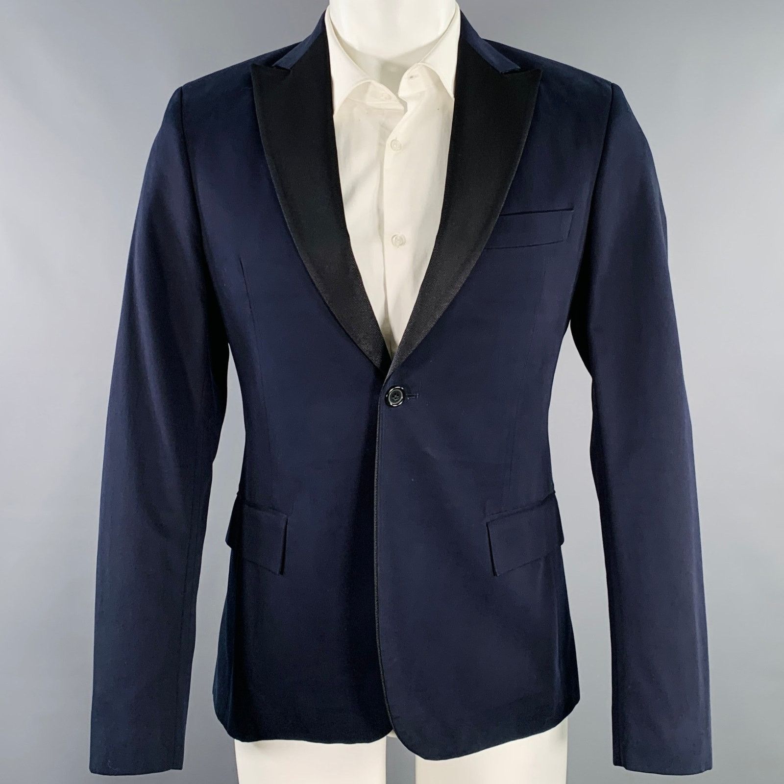 Todd Snyder TODD SNYDER Size 42 Navy Black Wool Peak Lapel Sport Coat Size 42R - 1 Thumbnail