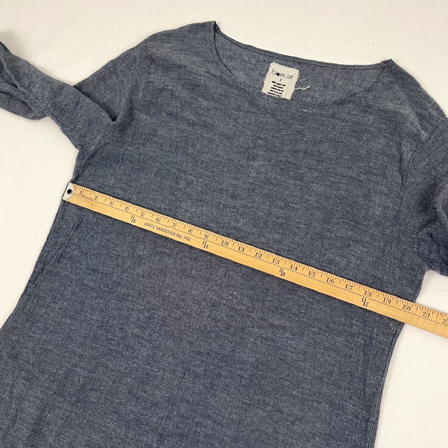 Vintage Loom.ist Dress Womens Size 2 Blue Organic Cotton Minimalist Lounge Shirt Dress 3/4 Sleeve Short Vintage No Mens Womens Size XS / US 0-2 / IT 36-38 - 4 Thumbnail