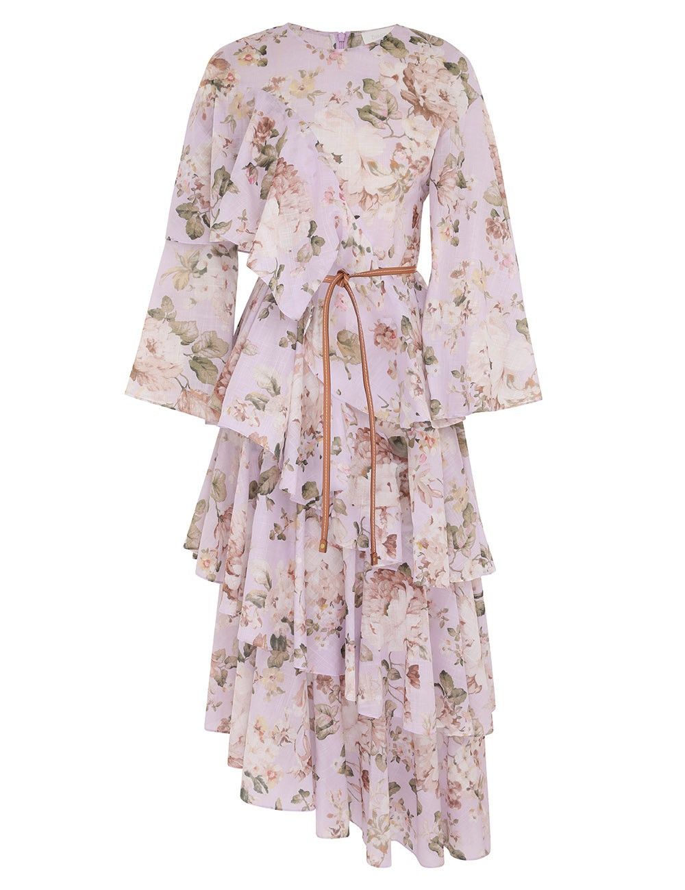 oc11z1025 Acacia Asymmetric Midi Dress in Multicolor