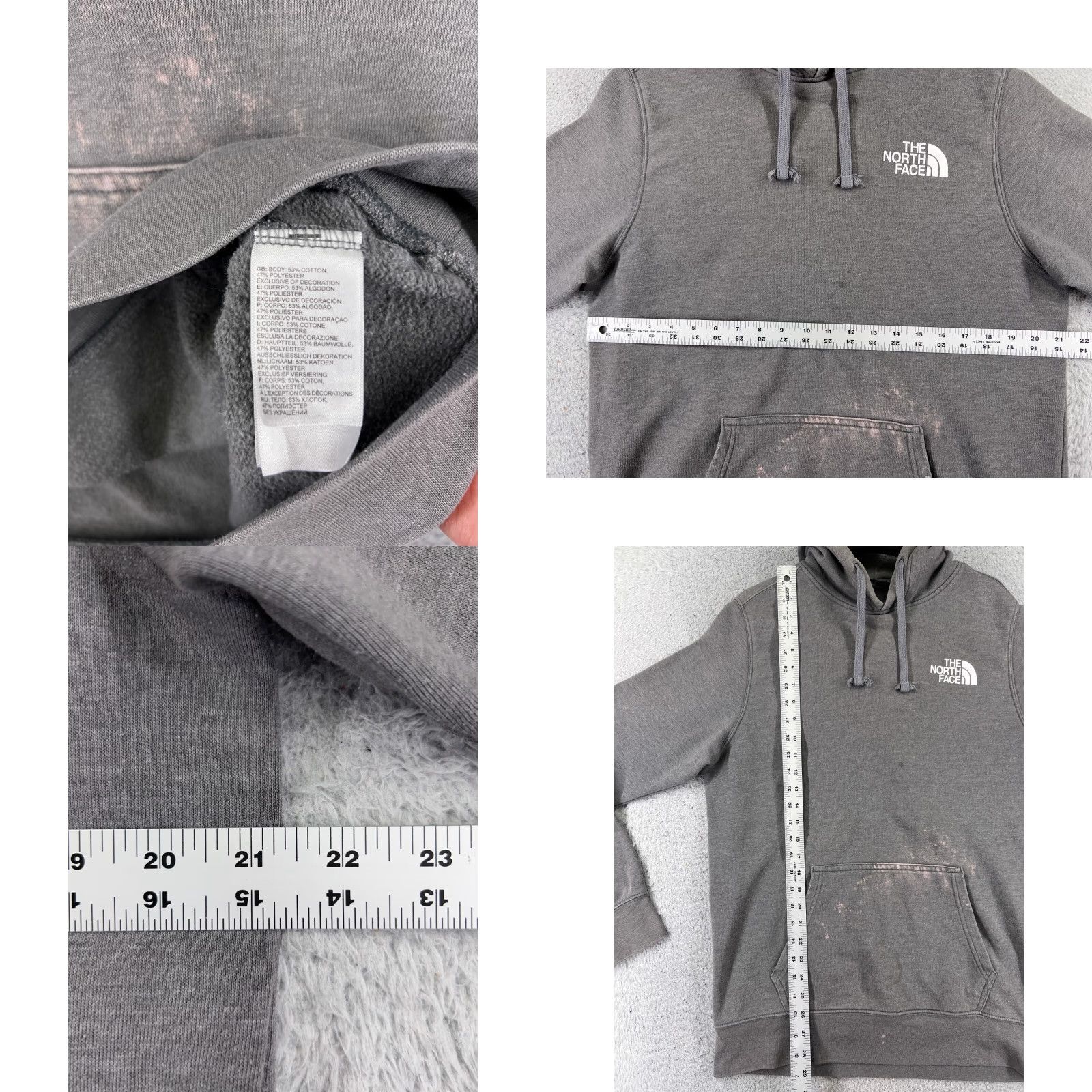 The North Face VINTAGE The North Face Hoodie Mens Large Gray Pullover with Pocket Cotton Jersey Crew Neck 90s Mens Hoodie Size US L / EU 52-54 / 3 - 8 Thumbnail