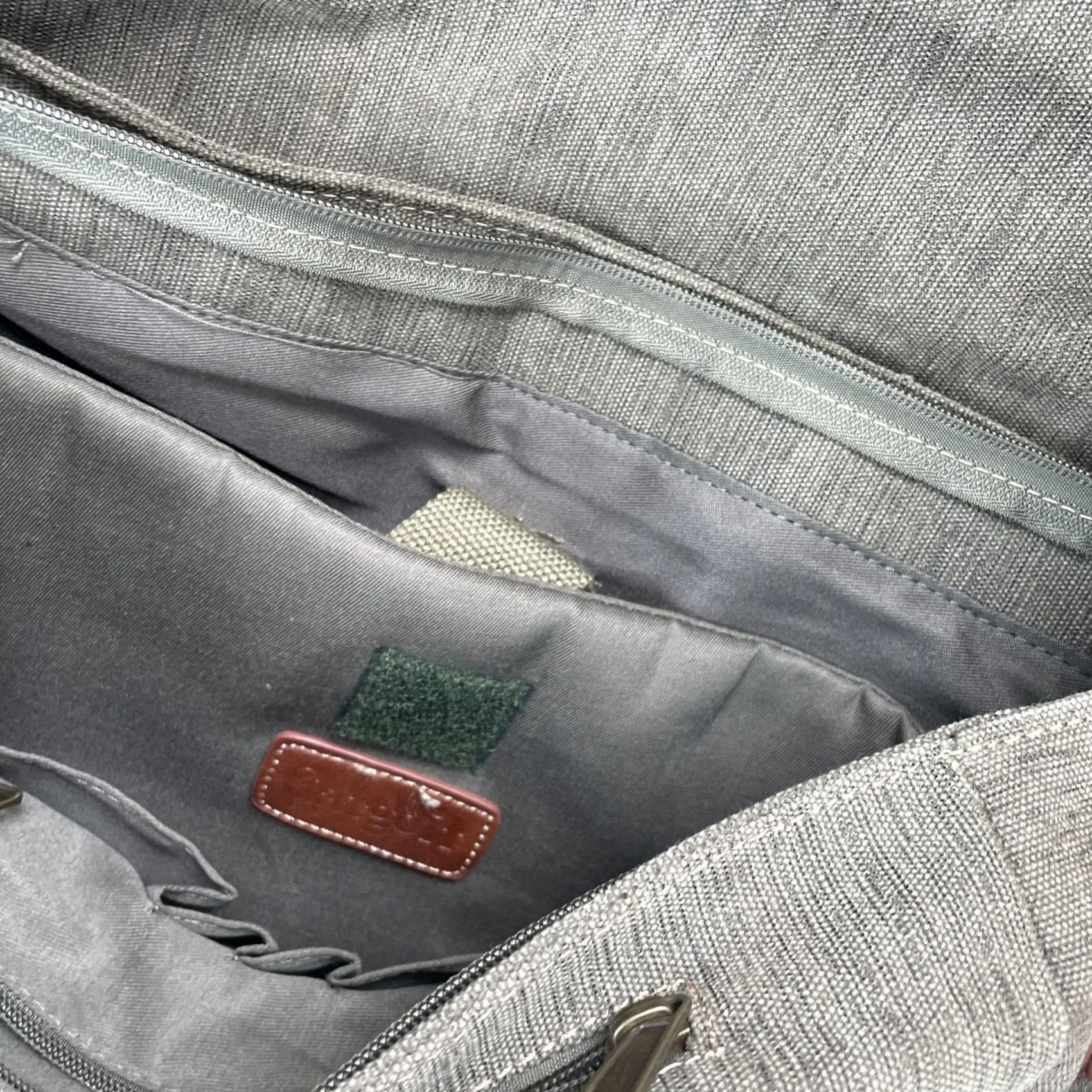 Vintage Cargoit Bag Crossbody Mens Green Canvas Leather Trim Pockets Adjustable Strap Size ONE SIZE - 4 Thumbnail
