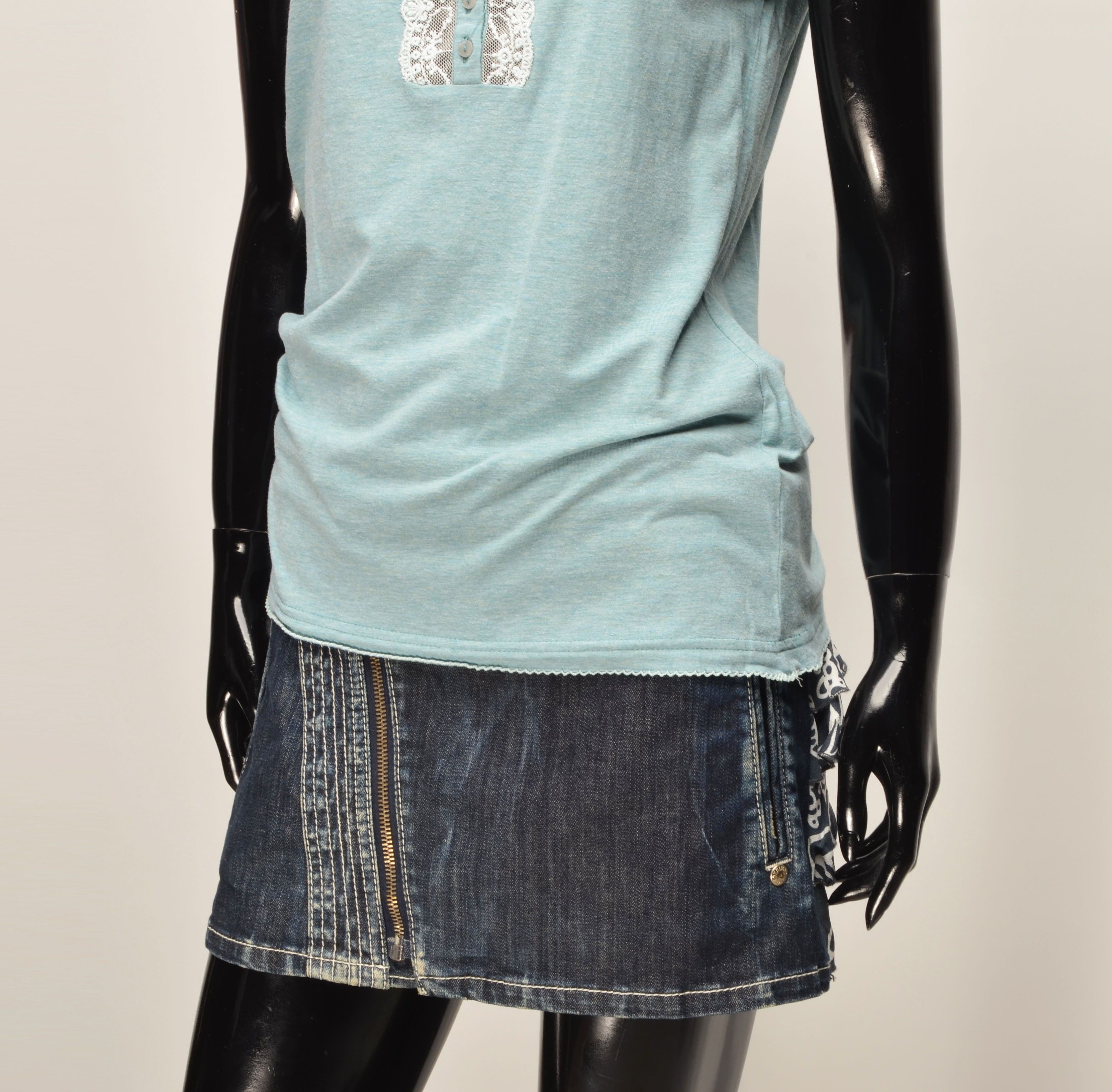 Vintage Vive Maria Y2K Cottagecore Blue Short Sleeve T-shirt Size M / US 6-8 / IT 42-44 - 3 Thumbnail