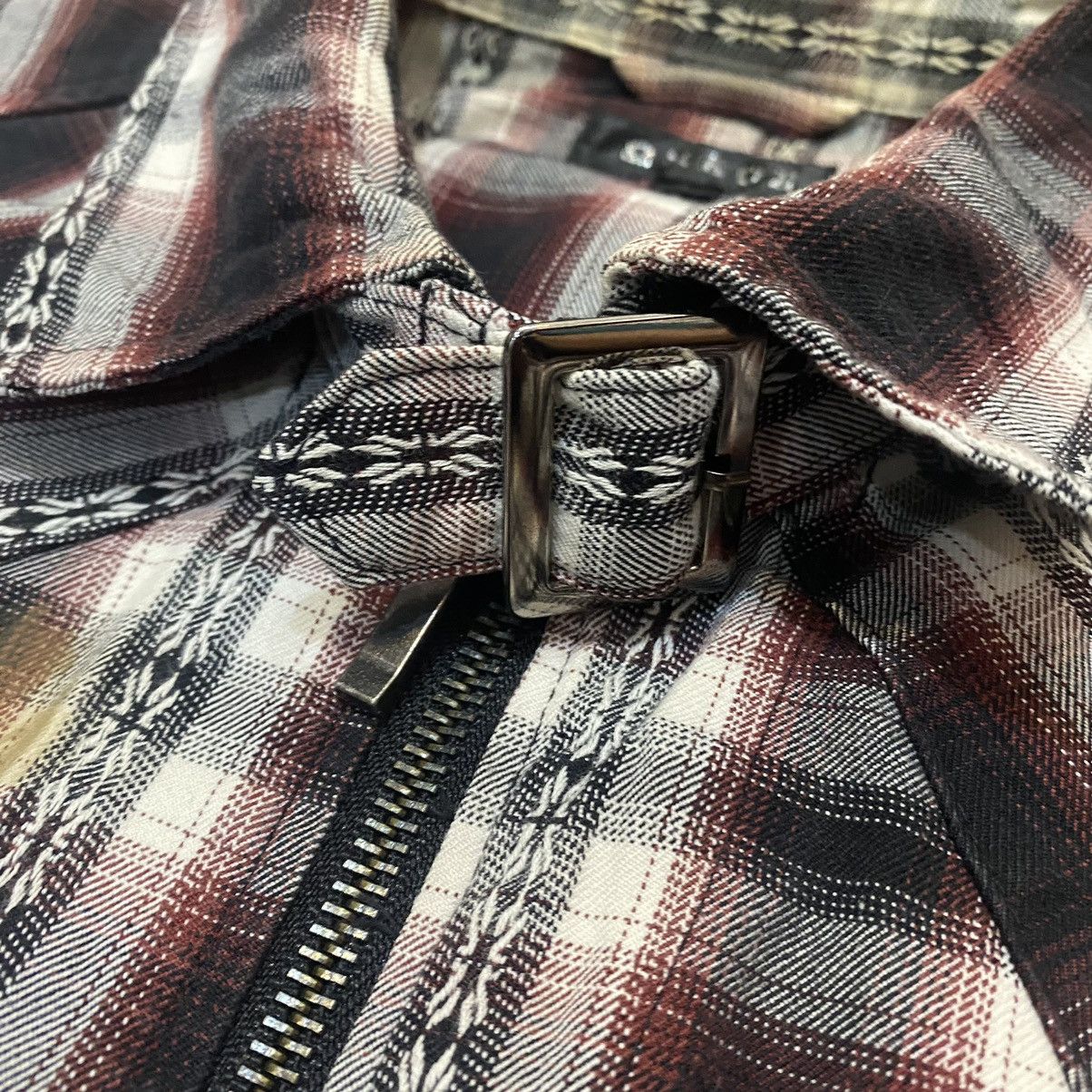 Japanese Brand 2000s Omko£ Vkei Style Bondage Zip Up Flannel Shirt Size US M / EU 48-50 / 2 - 5 Thumbnail