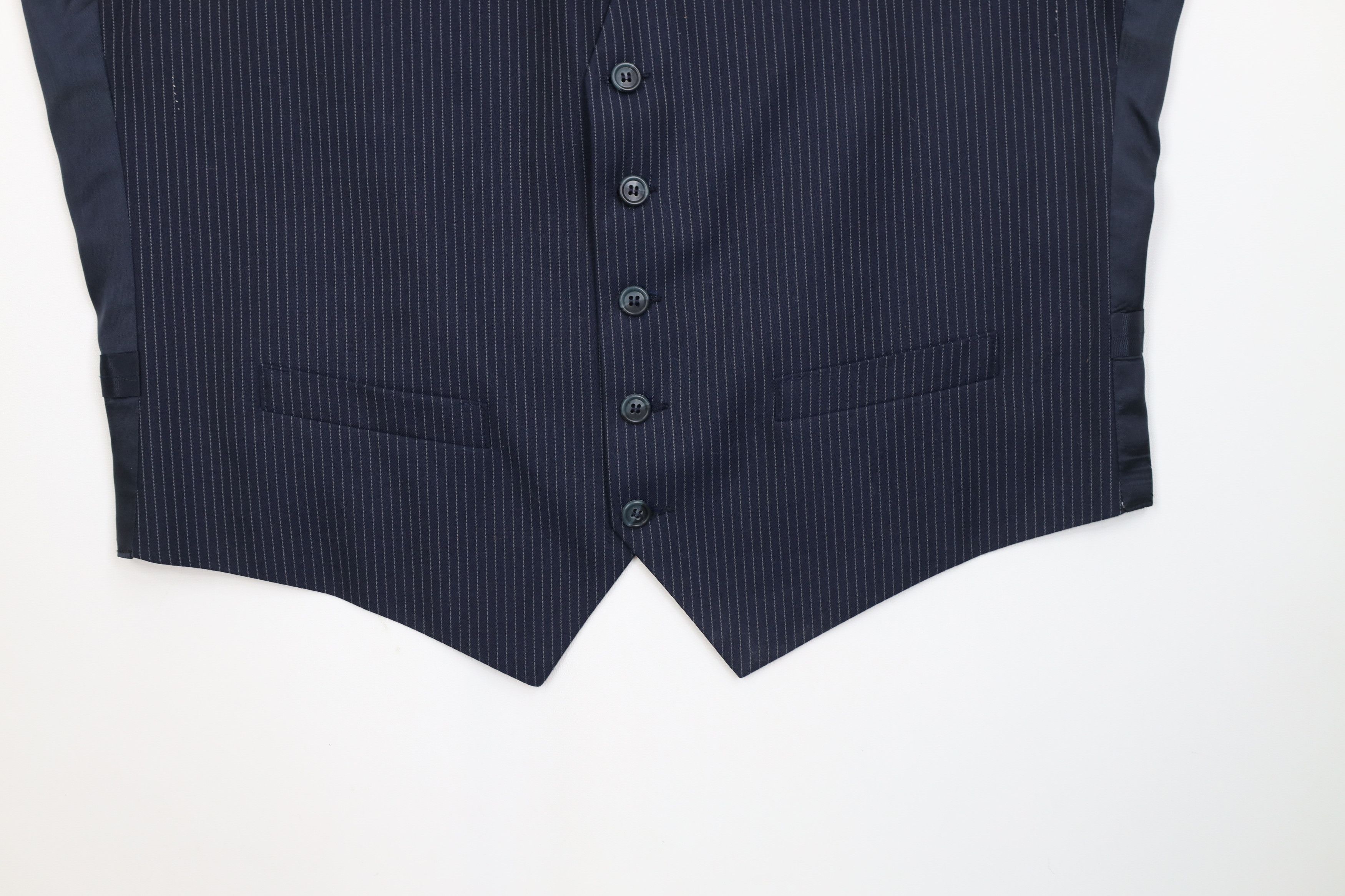 Vintage Vintage 70s Streetwear 3 Piece Pinstriped Suit Wedding Size 46L - 9 Thumbnail