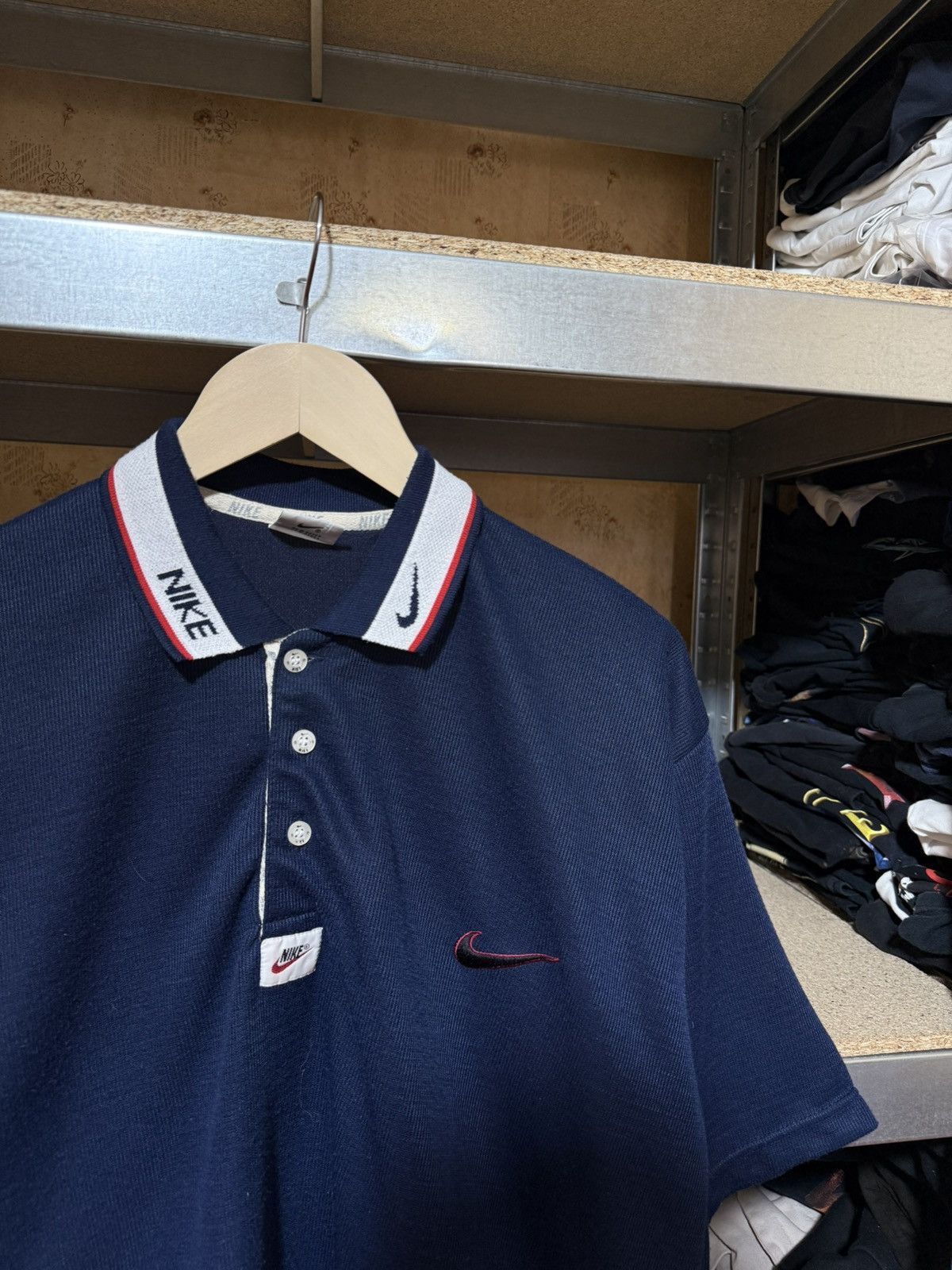 Nike × Vintage 🇺🇸 Vintage 90s Nike Polo T-shirt PSG Made In USA Y2K Hype Size US XL / EU 56 / 4 - 4 Thumbnail