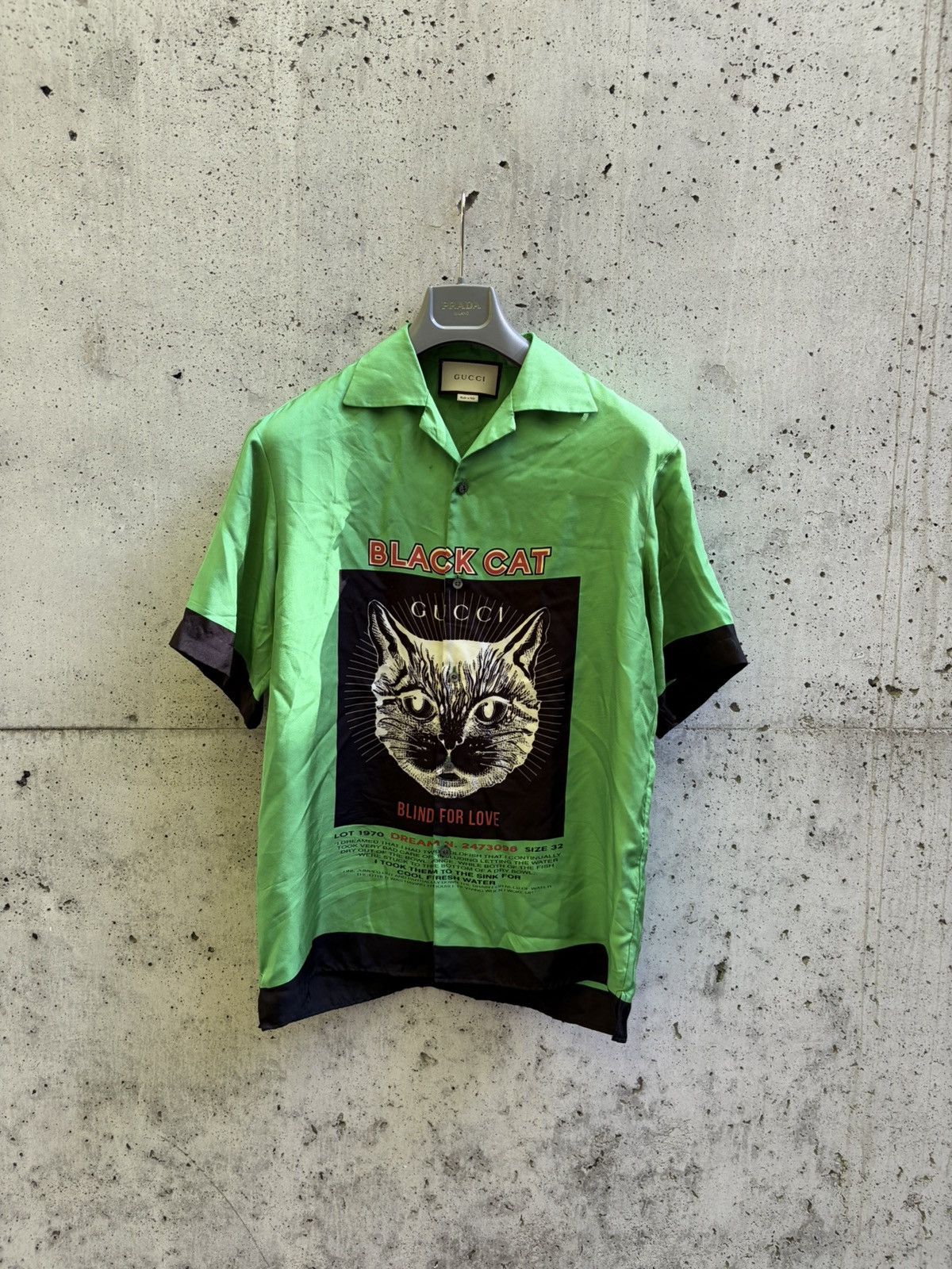 Gucci Black Cat Silk Shirt green/black Size US S / EU 44-46 / 1 - 1 Thumbnail