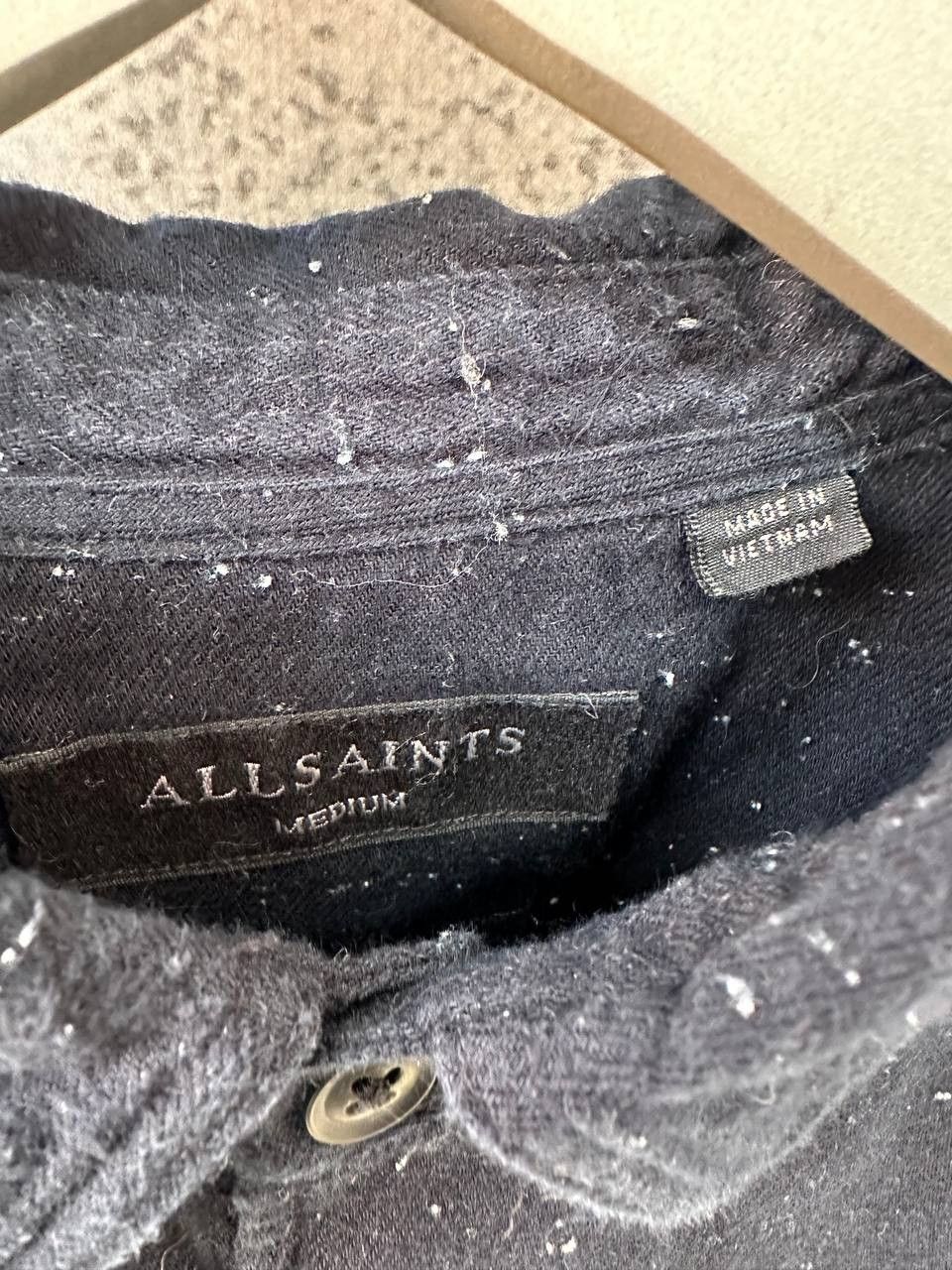 Allsaints ALLSAINTS Torrey Shirt Flannel Long Sleeve Black Button Up Size US M / EU 48-50 / 2 - 11 Thumbnail