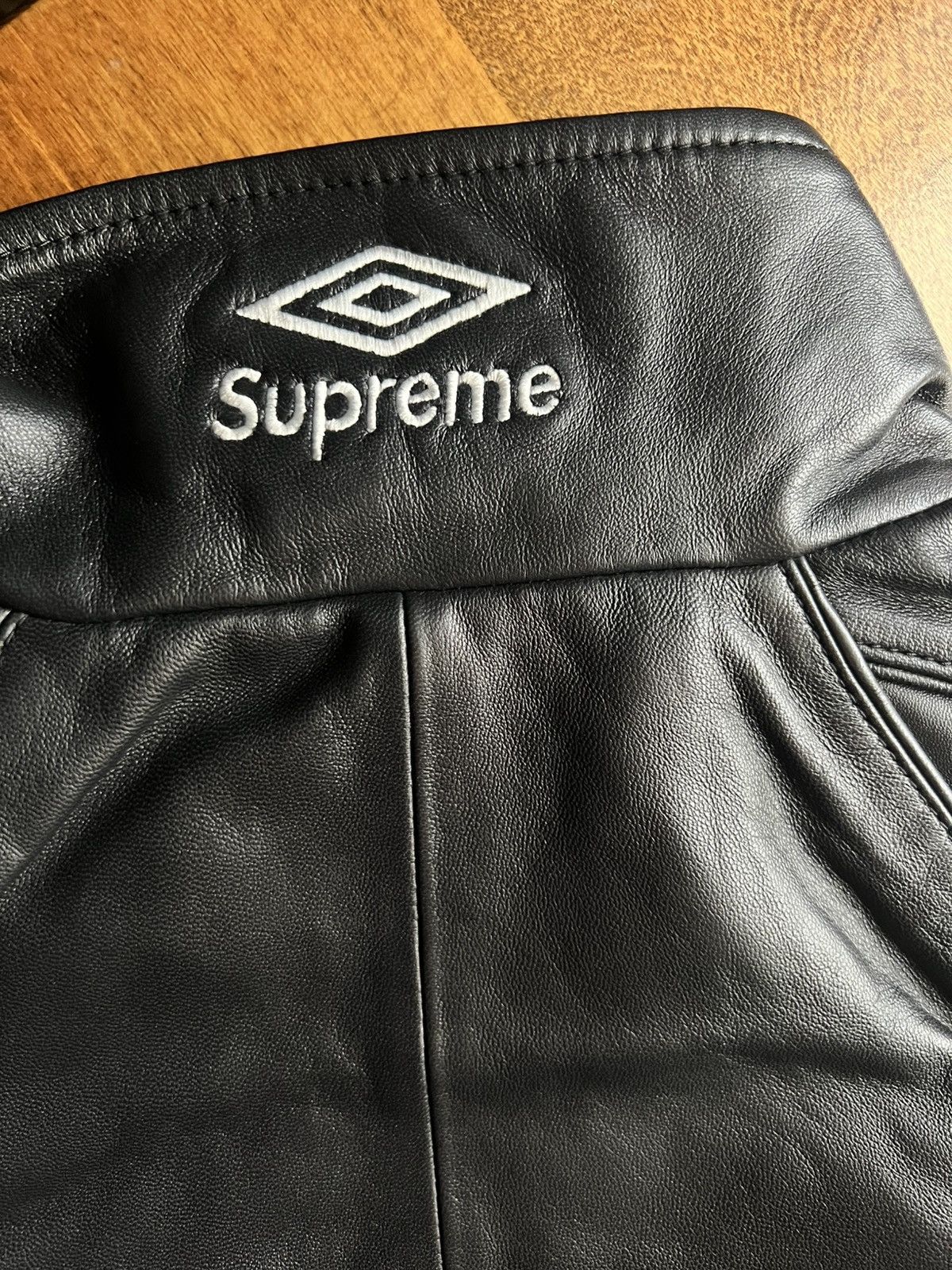 Supreme Umbro Leather Track Jacket Black