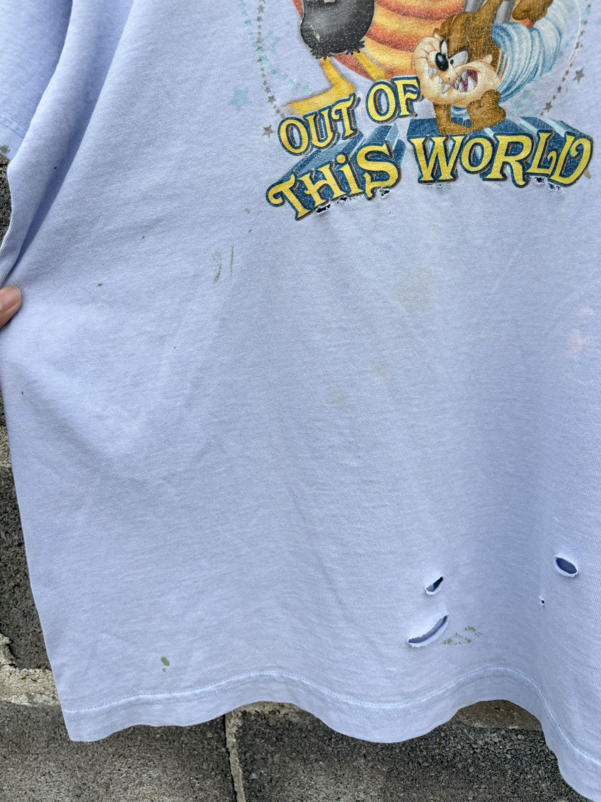 Vintage Thrashed Looney Tunes Tee Shirt Distressed Size US XL / EU 56 / 4 - 5 Thumbnail