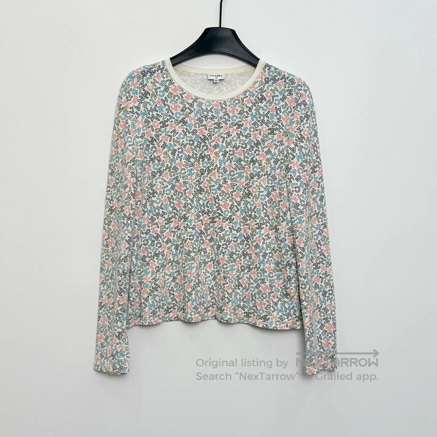Chanel Chanel Printed Color Logo Cotton Long Sleeve Top| Size XS / US 0-2 / IT 36-38 - 1 Thumbnail