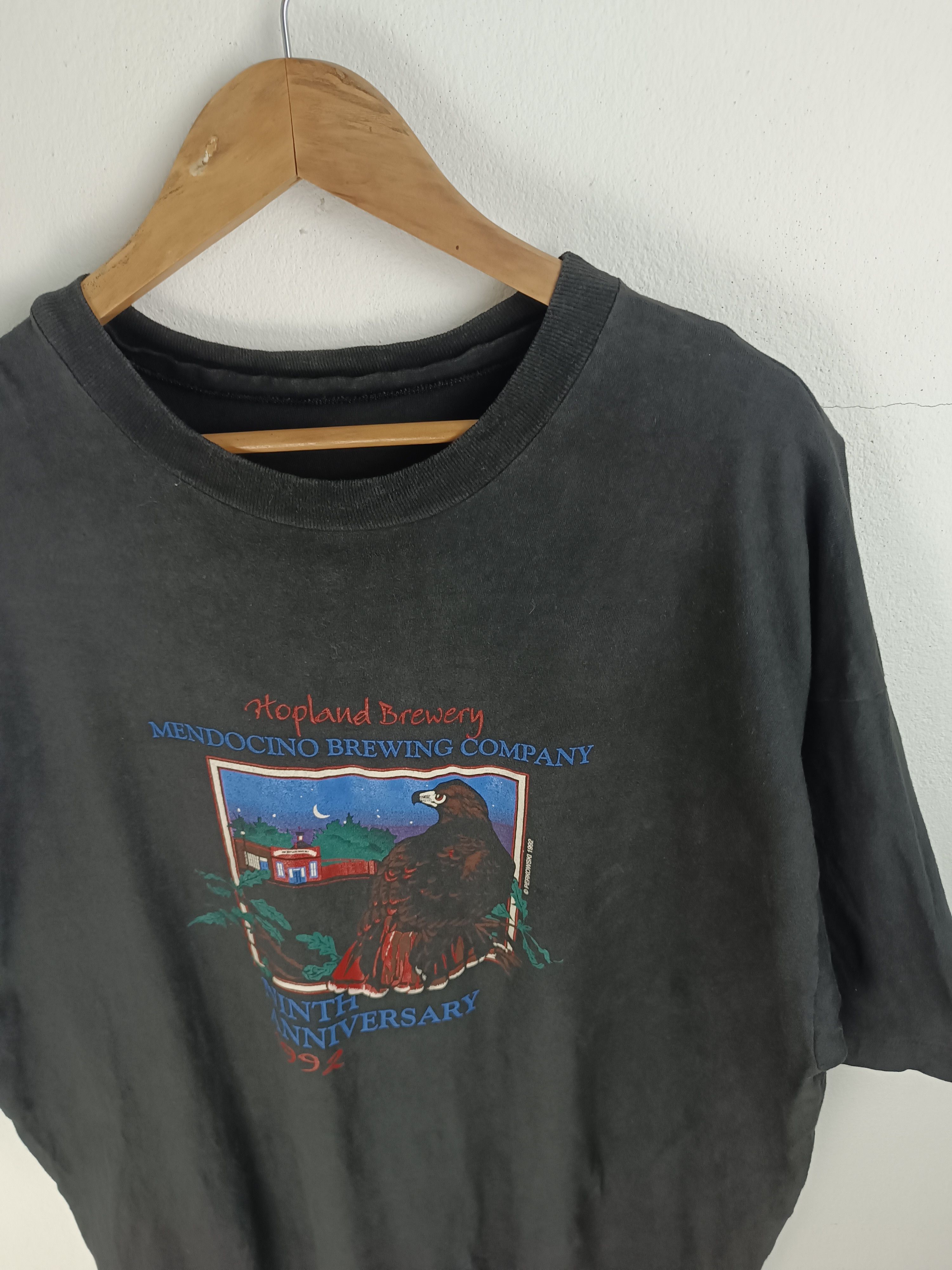 Vintage VINTAGE 90'S FADED HOPLAND BREWERY MENDOCINO BREWING TEE Size US XXL / EU 58 / 5 - 6 Thumbnail