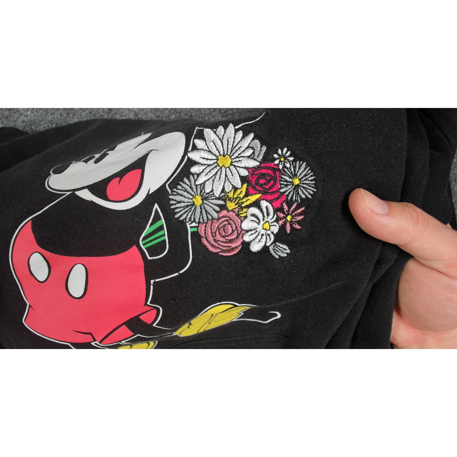 Disney Disney Y2K Faded Black Mickey Mouse Embroidered Hoodie Size L / US 10 / IT 46 - 10 Thumbnail