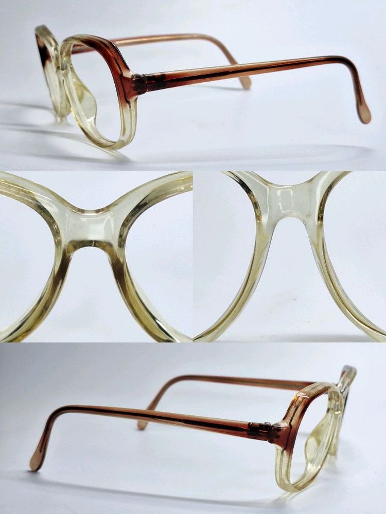 Other 90s Japan Vintage Model 116 Champagne Yellow Glasses Frame Size ONE SIZE - 8 Thumbnail