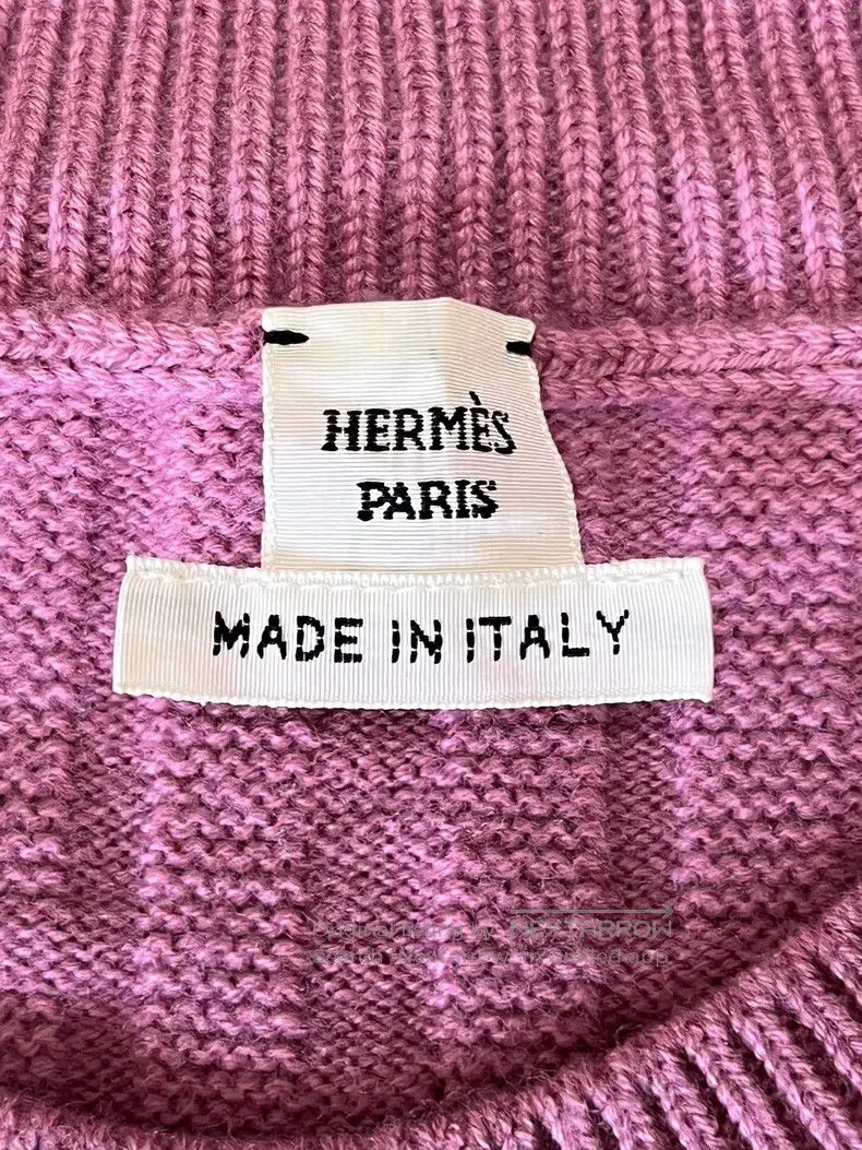 Hermes Hermes Pink knitted dress, 100% pure wool fabric, short sl Size XS / US 0-2 / IT 36-38 - 5 Thumbnail