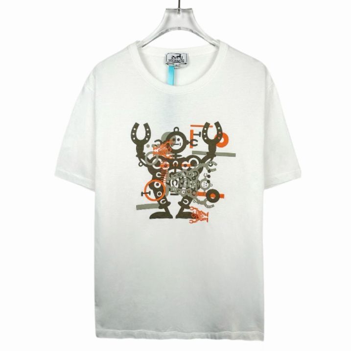 Hermes Hermes Robot Print Round Neck White Cotton Short-Sleeve T-Sh Size US L / EU 52-54 / 3 - 1 Thumbnail