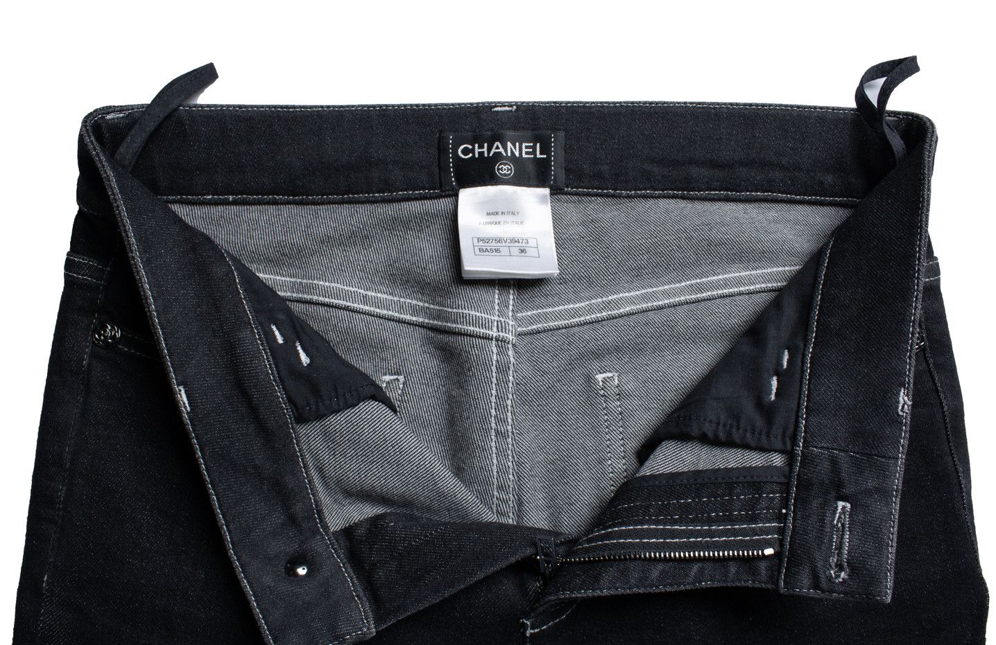 Chanel Chanel, black jeans with floral lasercut print Size 26" / US 2 / IT 38 - 6 Thumbnail
