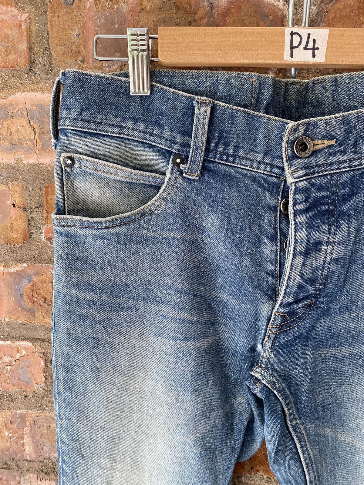 5351 POUR LES HOMMES 2000s 5351 pour less homme Flare Whisker Faded denim Size US 33 - 7 Thumbnail