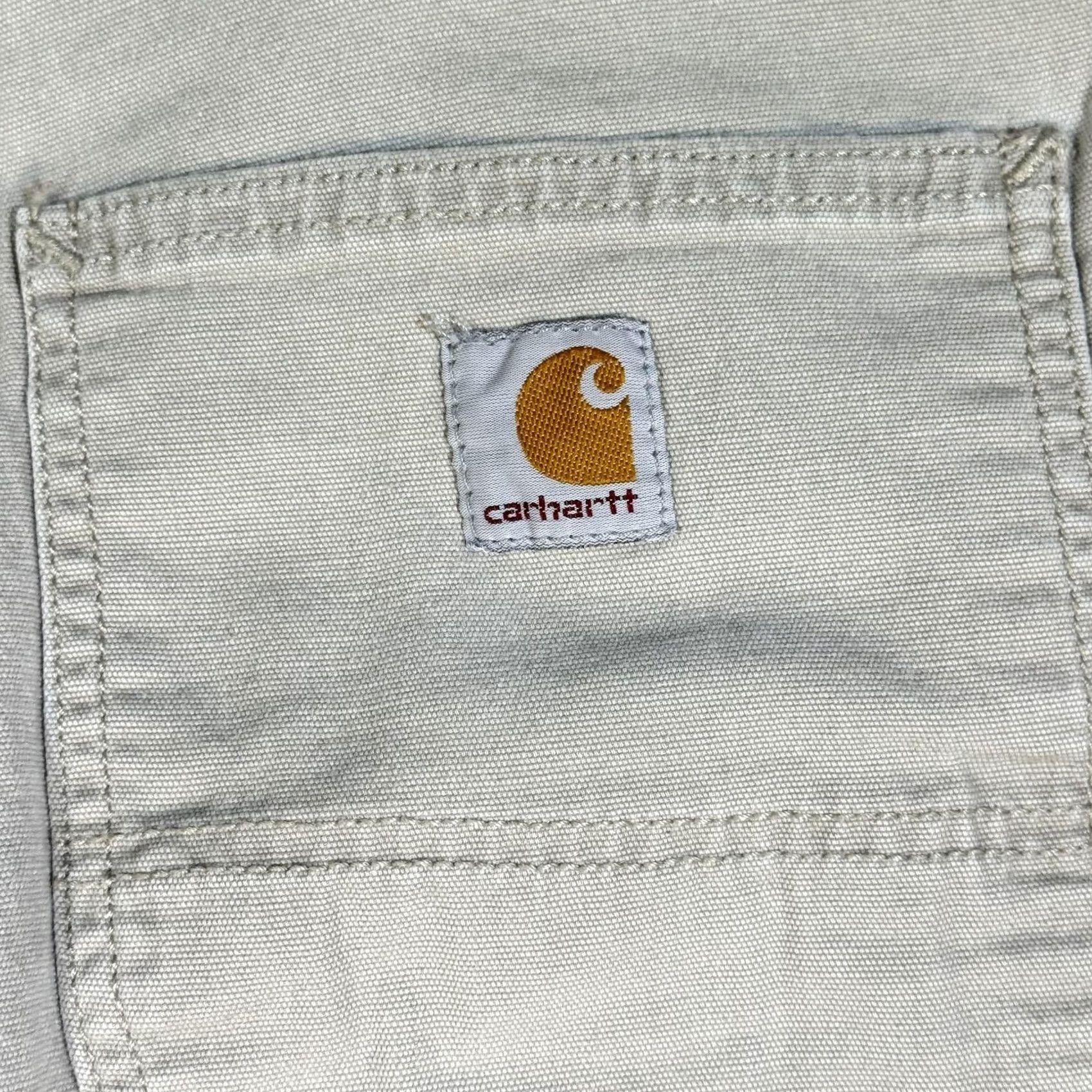 Carhartt VINTAGE Carhartt Pants Mens 40x29 Beige Relaxed Fit Utility Work Twill Carpenter Canvas Size US 40 / EU 56 - 3 Thumbnail