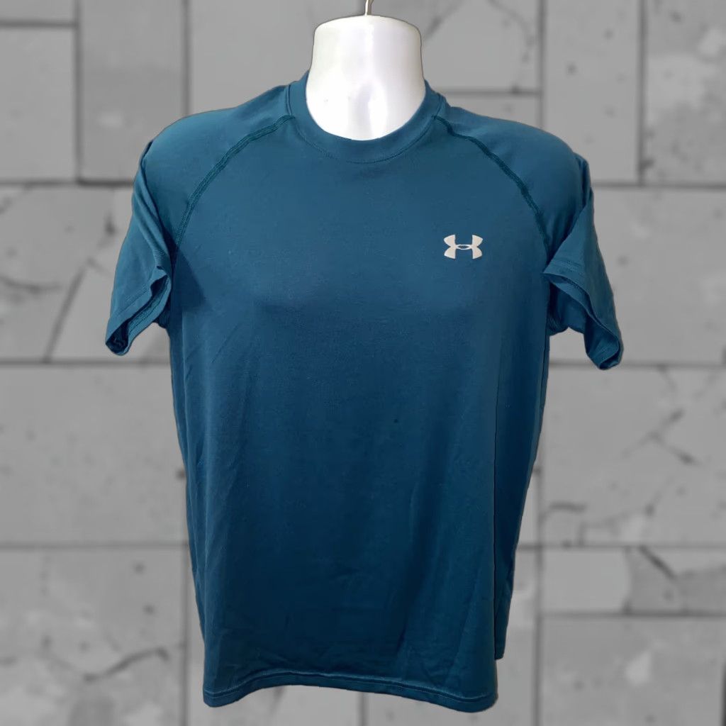 Under Armour Under Armour Mens Short Sleeve T-Shirt Size M Athletic Activewear Blue Solid HeatGear Pullover Tee Size US M / EU 48-50 / 2 - 1 Thumbnail