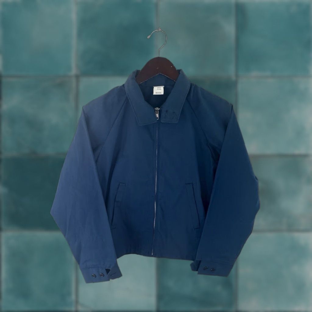 Vintage VINTAGE racer jacket Mens size S 80s deadstock NWOT Navy Blue 24" long 23" sleeves 21" across YKK zipper Made in USA Size US S / EU 44-46 / 1 - 1 Thumbnail