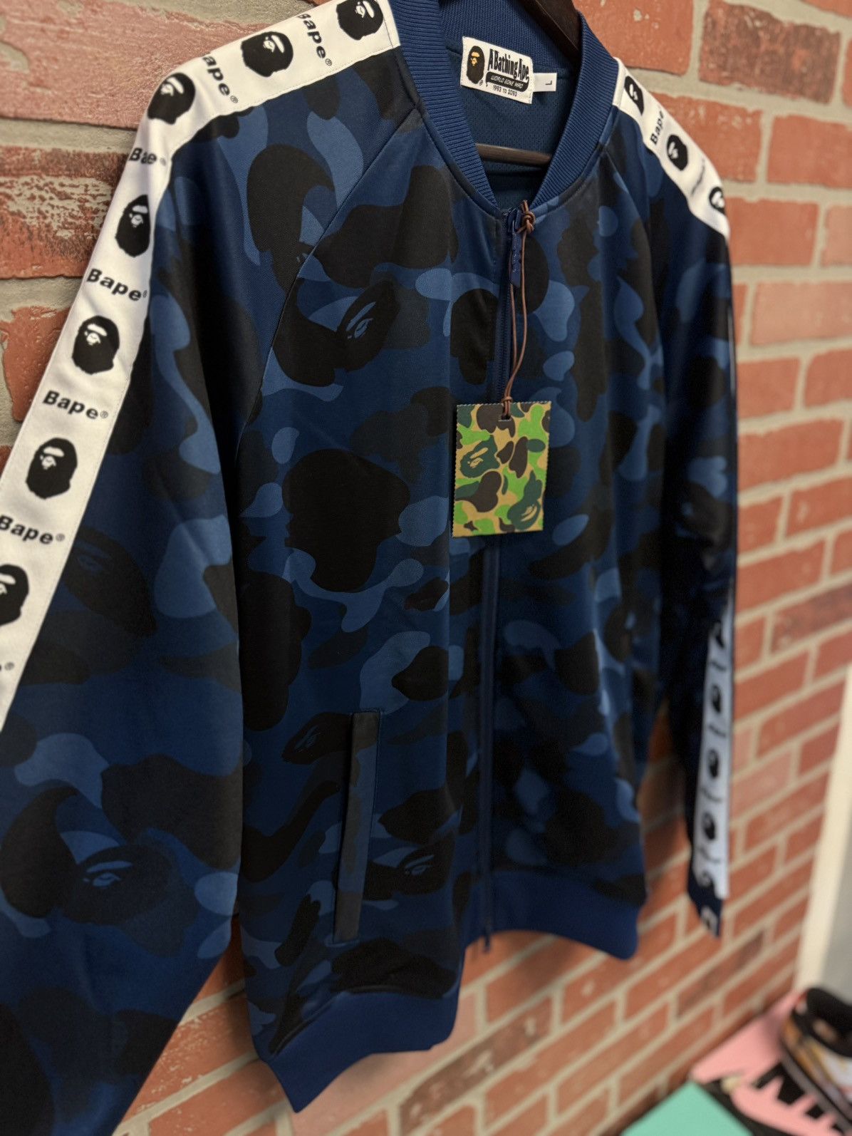 Bape Bape Camo Blue Tape Jersey Zip Up Jacket Size Large (NEW) Size US L / EU 52-54 / 3 - 3 Thumbnail