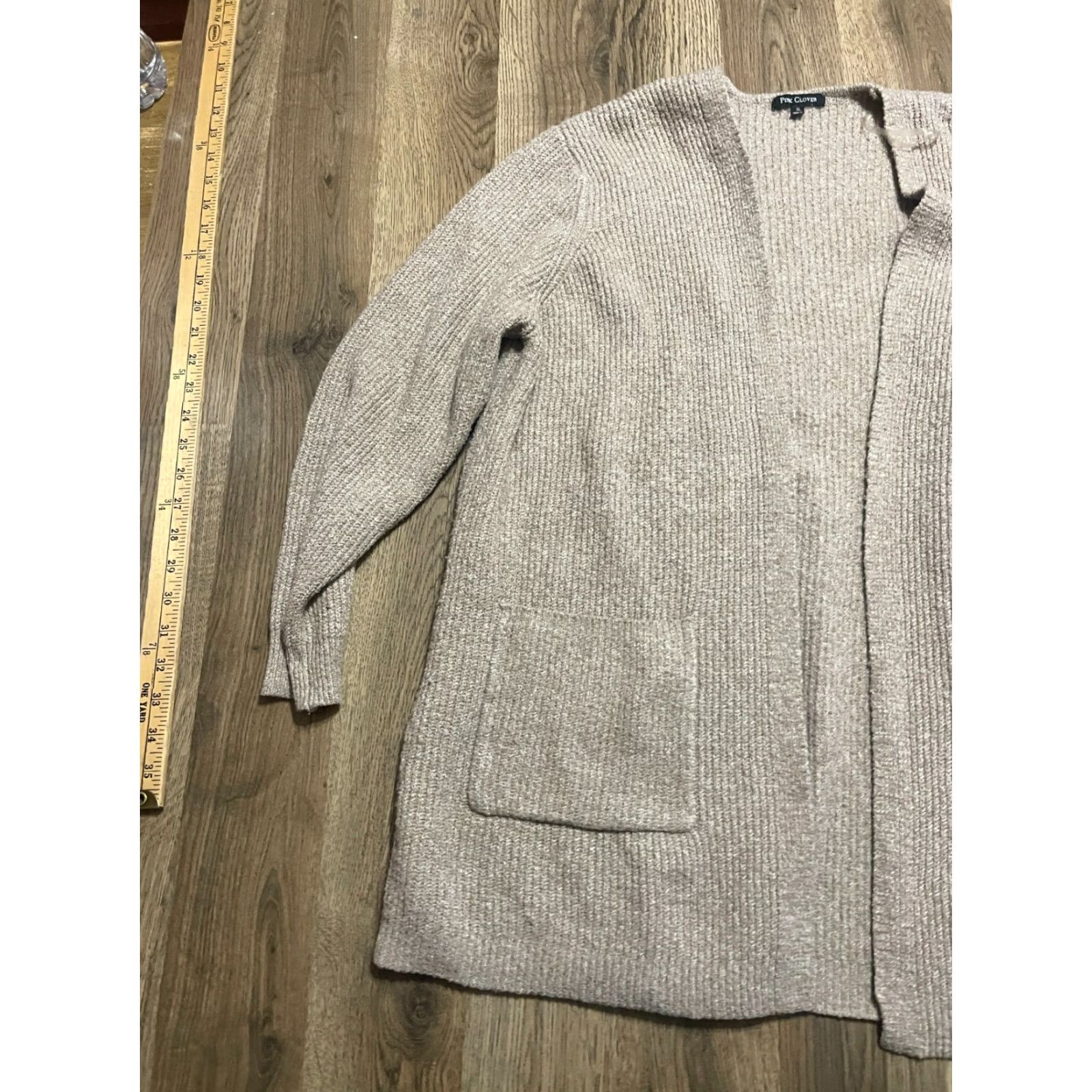 Vintage Pink Clover Cardigan Sweater, Women’s XL, Brown, Open Long Sleeve Knit, Regular Fit, Casual, Fall/Spring/Summer, Women Size XL / US 12-14 / IT 48-50 - 3 Thumbnail