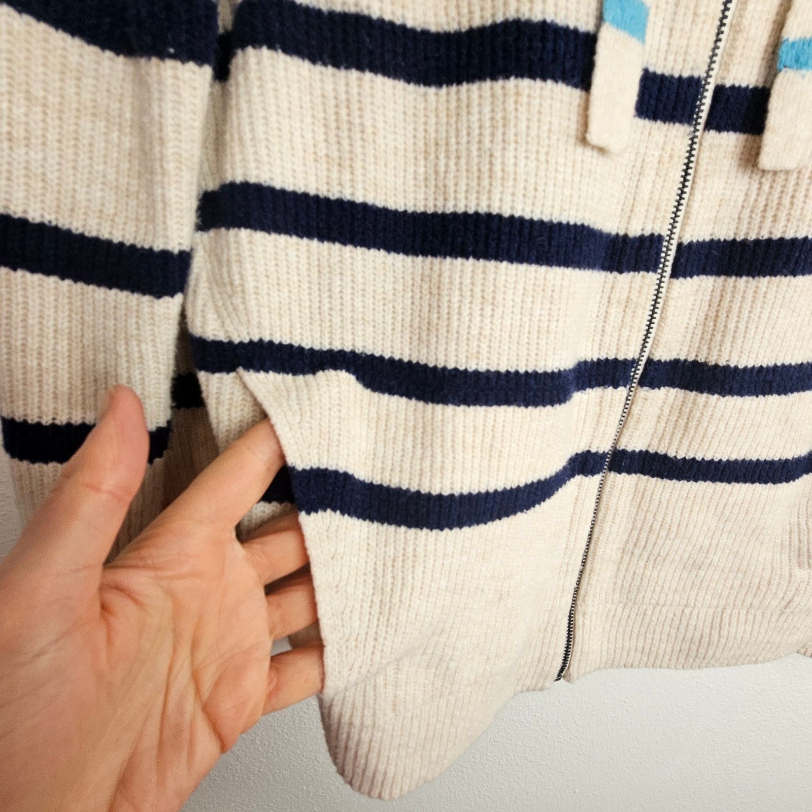 NIC+ZOE Nic+ Zoe Womens Sailors Stripe Full Zip Cardigan Sweater L Size L / US 10 / IT 46 - 8 Thumbnail