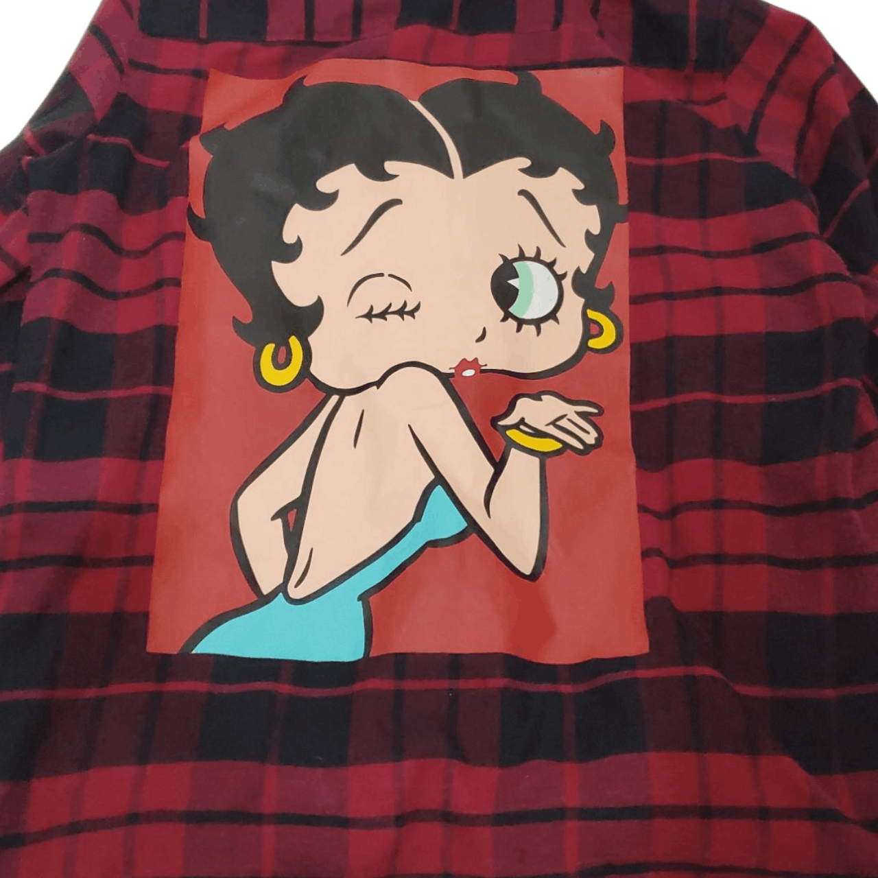 Vintage Betty Boop Plaid Flannel Shirt Size US XL / EU 56 / 4 - 2 Thumbnail