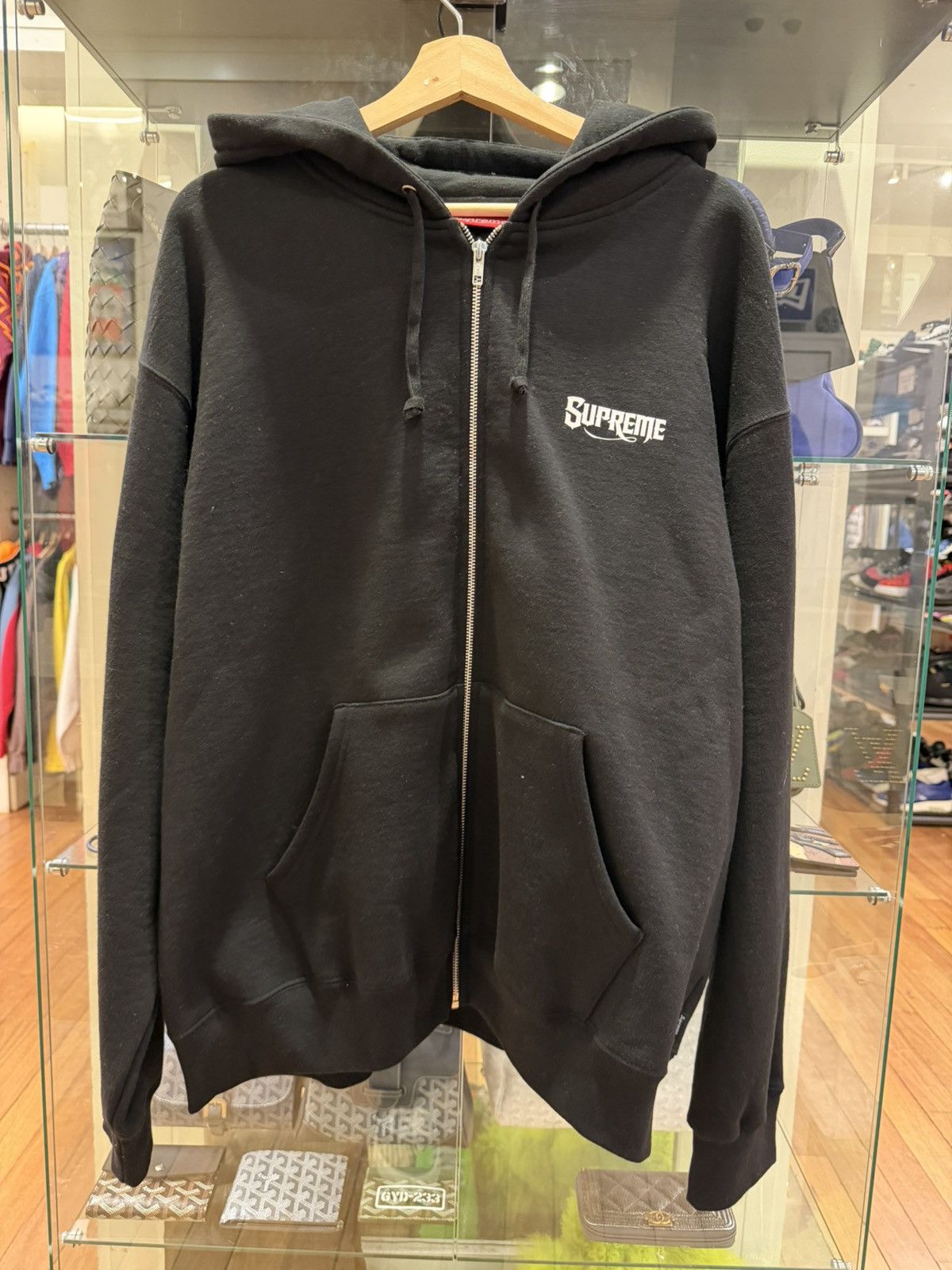 Supreme Mister Cartoon Zip Up Hooded Sweatshirt - Black