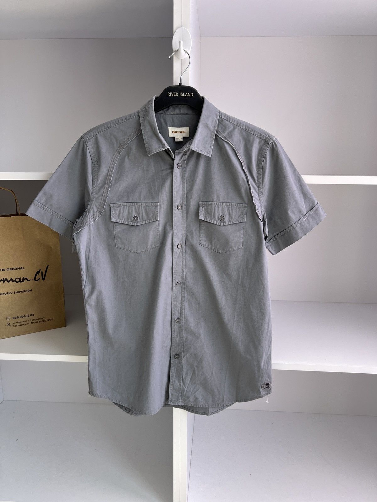 Diesel × Vintage Vintage Diesel Archival Y2K short sleeve Button up shirt Size US M / EU 48-50 / 2 - 4 Thumbnail