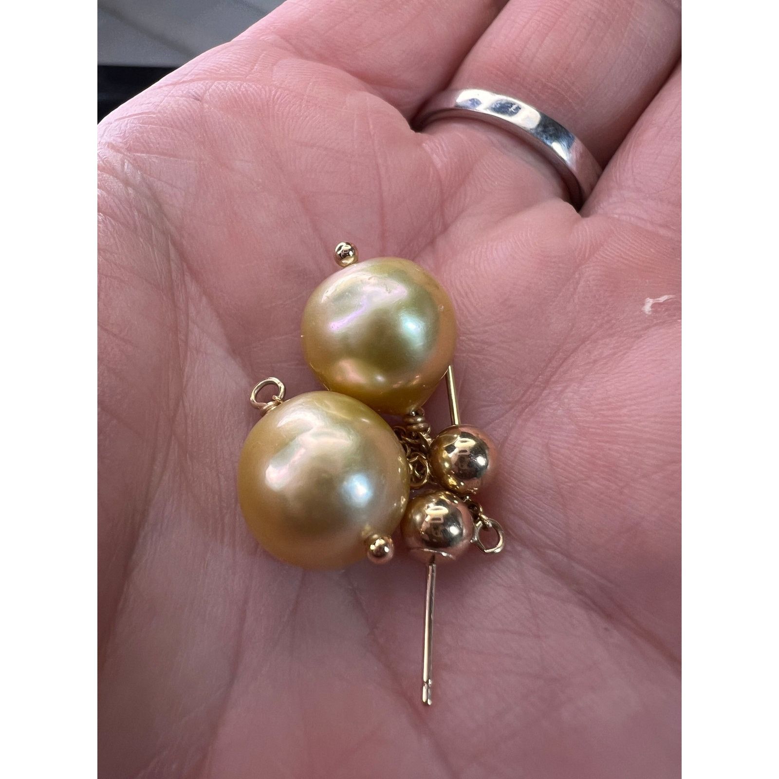 Other 14k yellow gold South Seas Pearl dangle earrings Size ONE SIZE - 3 Thumbnail