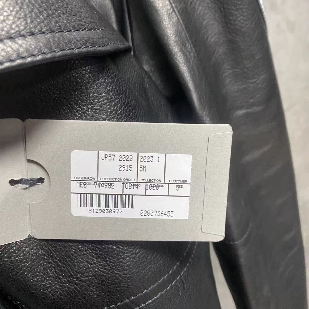 Balenciaga Balenciaga Black Logo Reflective Stripe Leather Jacket Size US XXS / EU 40 - 4 Thumbnail