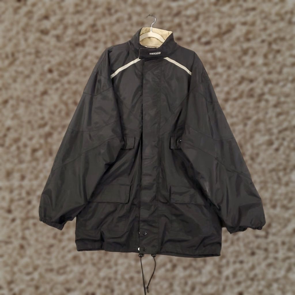 Vintage VINTAGE Teknic Motorcycle Jacket Men 2XL Full Zip Reflective Nylon Windbreaker Black Adult 2XL Men Motorcycle Windbreaker Reflective Logo Navy Black Size US XXL / EU 58 / 5 - 1 Thumbnail
