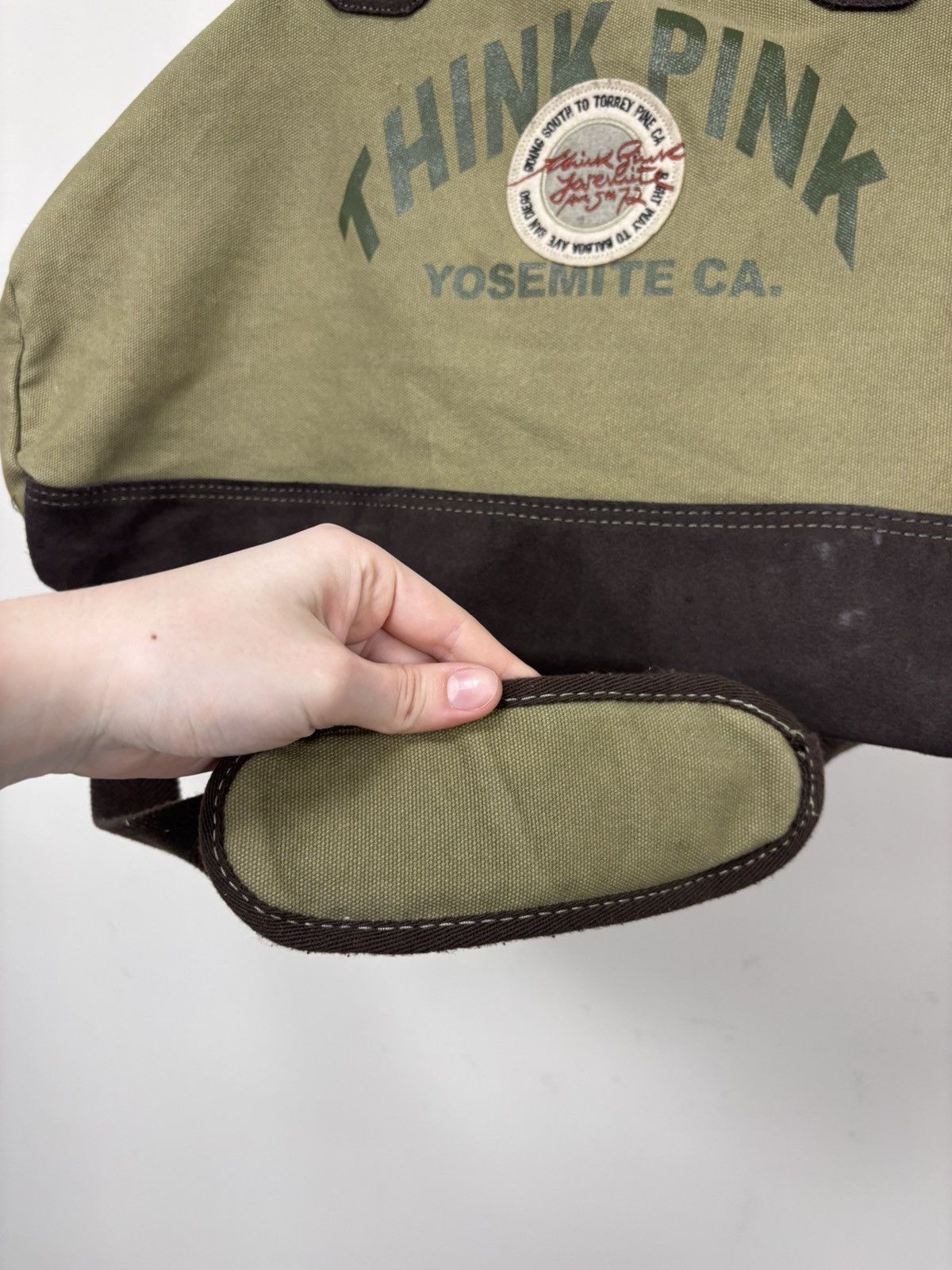 Other Vintage Think Pink Yosemite Canvas Leather Duffle Bag Size ONE SIZE - 4 Thumbnail