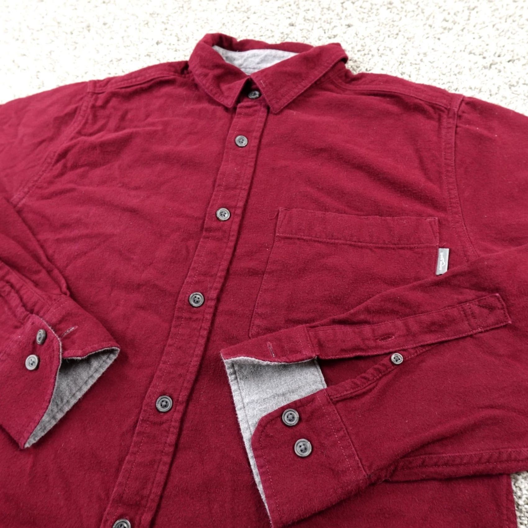 Eddie Bauer Eddie Bauer Shirt Mens M Red Chamois Flannel Heavy Thick Button Up Work Outdoor Shirt Size US M / EU 48-50 / 2 - 2 Thumbnail
