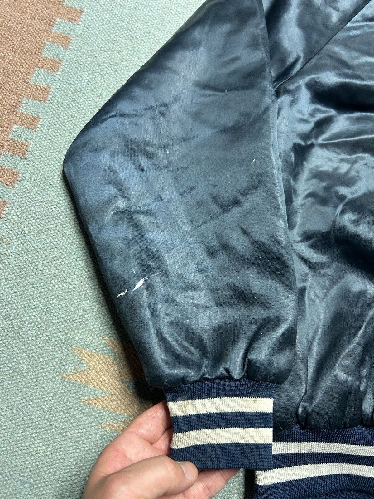 Vintage 80s satin bomber jacket hutch’s Kerrie out Montpelier ohio L Size US L / EU 52-54 / 3 - 3 Thumbnail