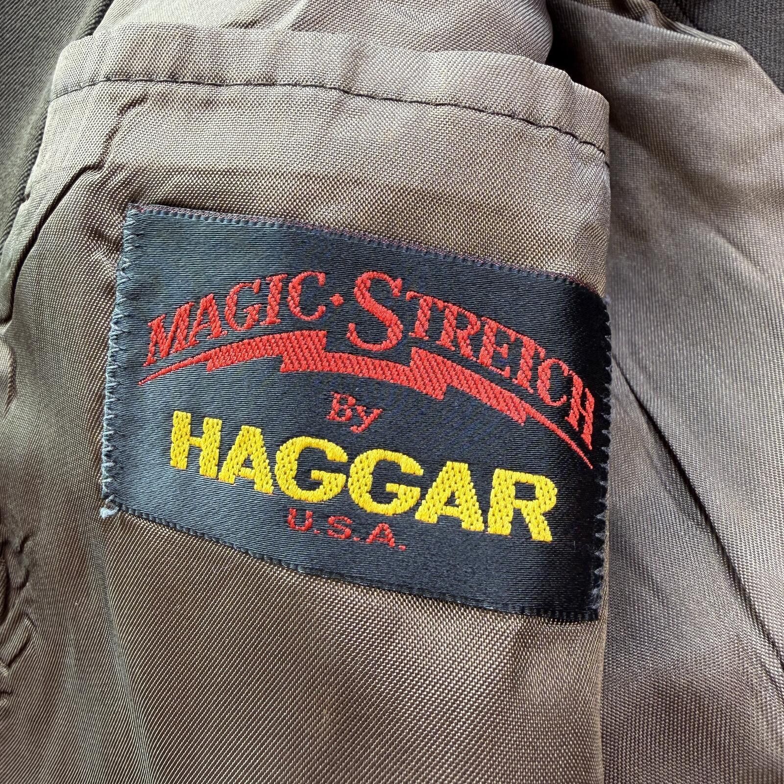 Haggar Vintage 70s 80s Brown Haggar Magic Stretch Blazer Jacket 42L Size 42L - 5 Thumbnail