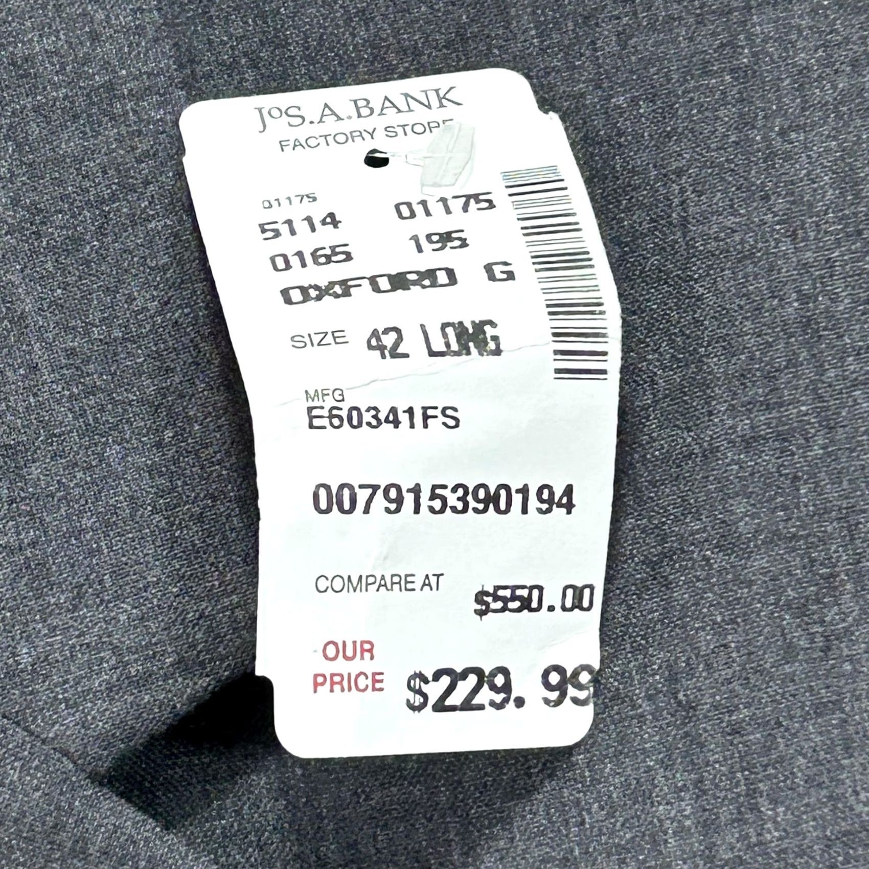Jos. A. Bank Jos. A. Bank Blazer Mens 42L Gray Classic Collection Wool 2 Button Sport Coat Size 42R - 5 Thumbnail