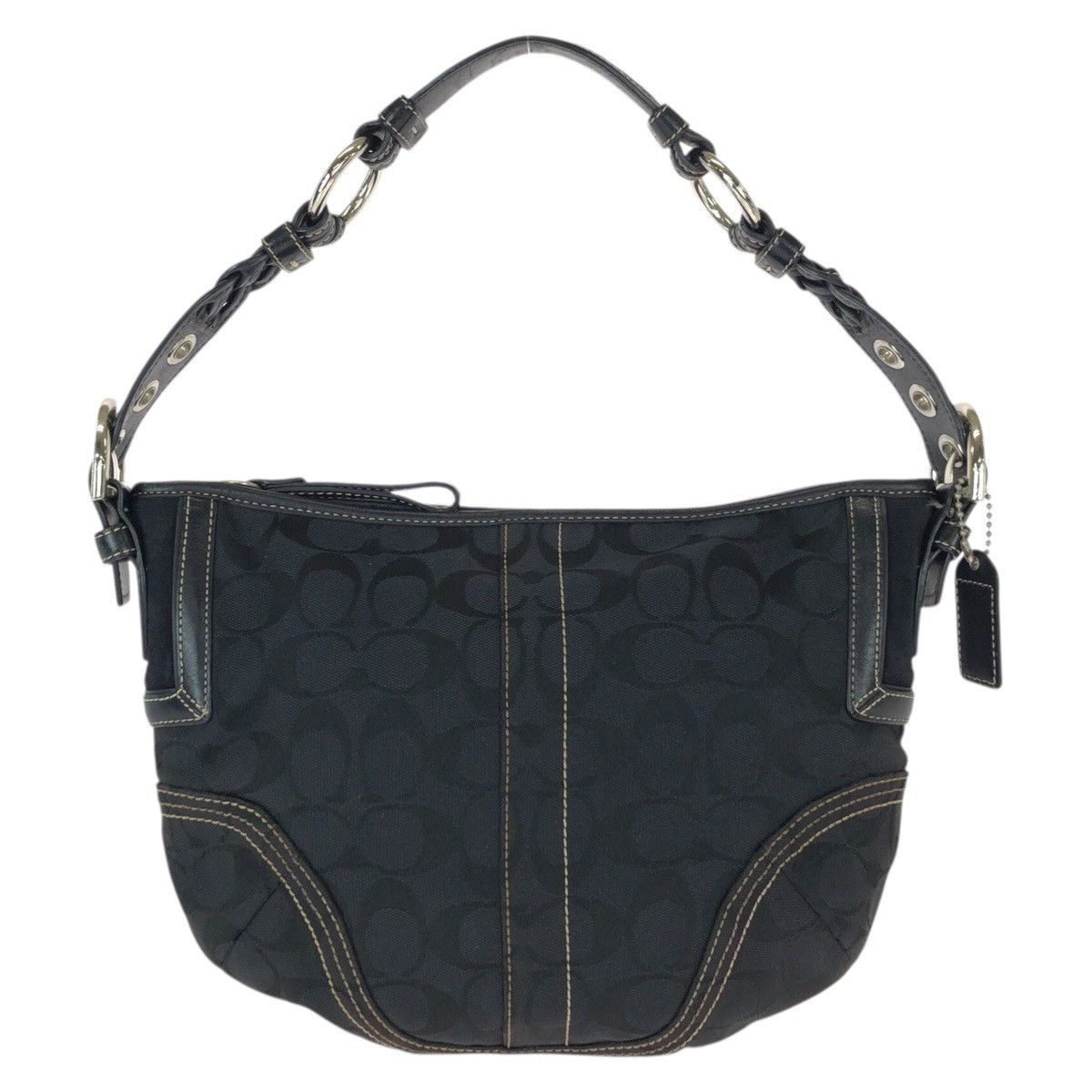 Coach Coach Signature Canvas Leather 2Way Shoulder Handbag Textile Shoulder Bag 6267 Duty Free For Usa in Black, Women's