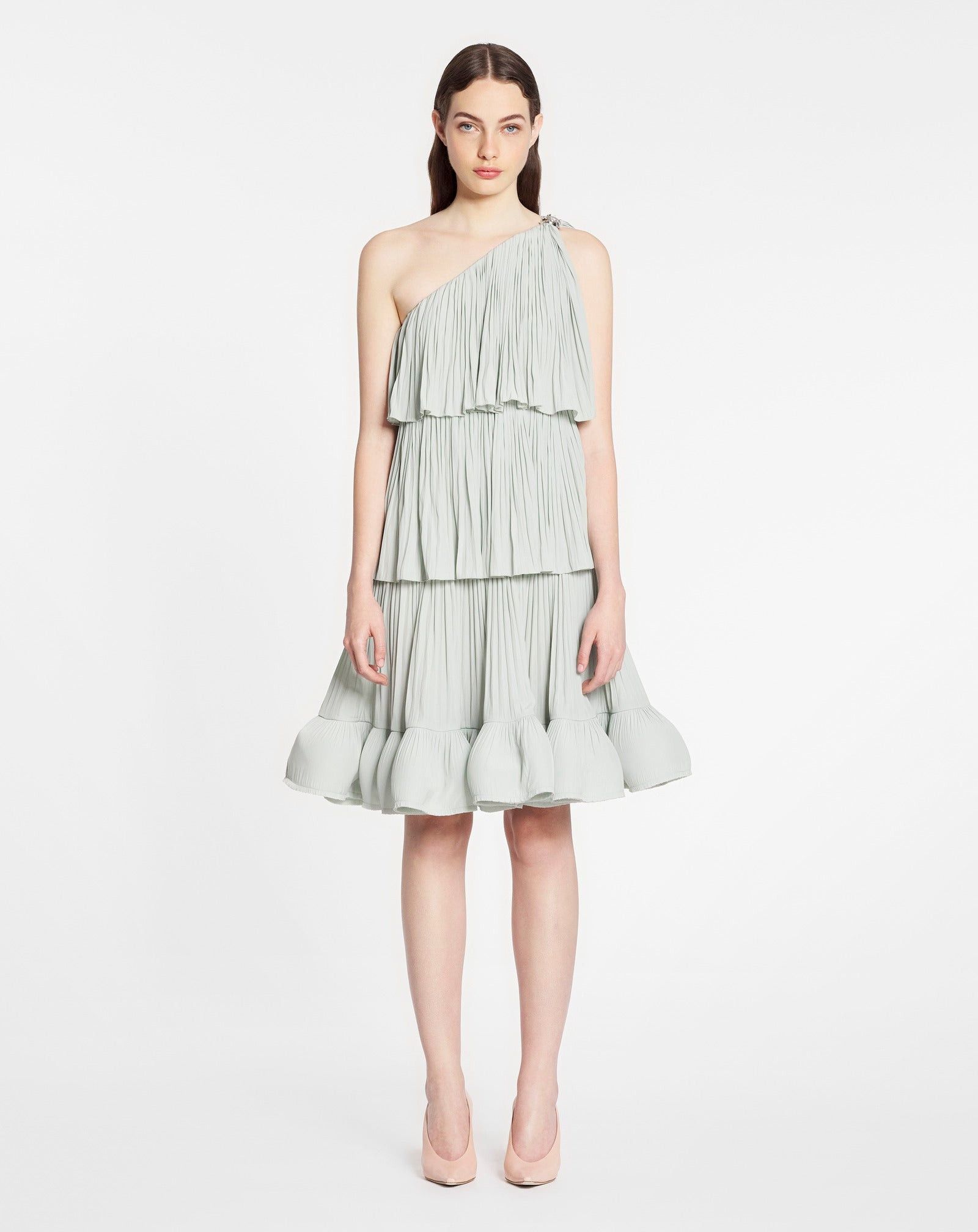 Lanvin o1y0326 Mini Dress in Sage Green Size M / US 6-8 / IT 42-44 - 5 Thumbnail