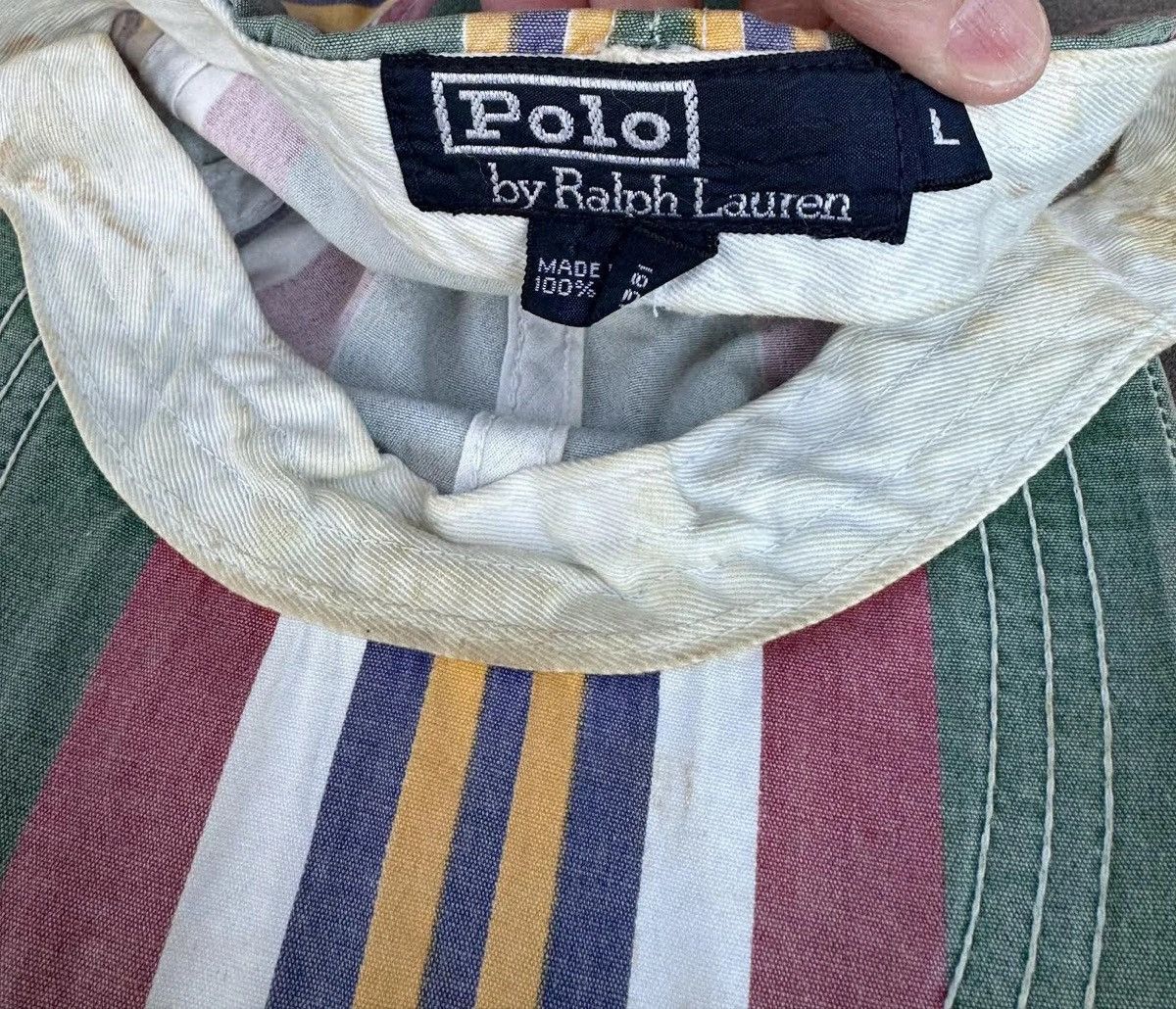 Vintage Polo Ralph Lauren Striped Fitted Hat (Size L)