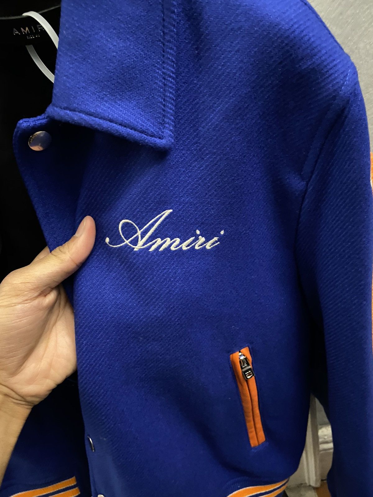 Amiri Amiri Bones Varsity Jacket Blue/Orange Size US S / EU 44-46 / 1 - 8 Thumbnail