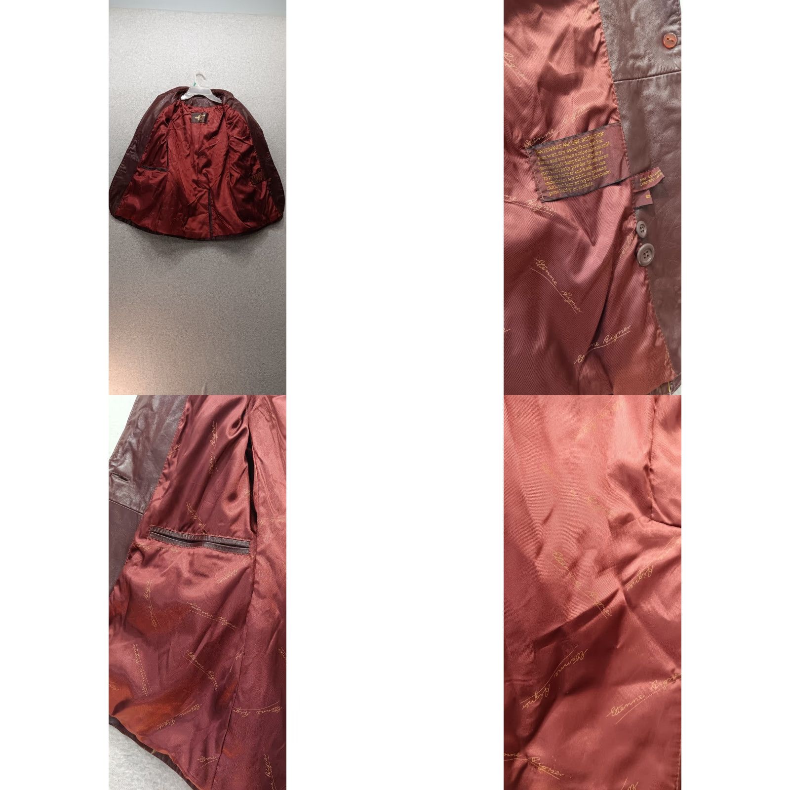 Etienne Aigner VINTAGE Etienne Aigner Women's Blazer Leather Burgundy Ox Blood 8 XS? Ladies? Size M / US 6-8 / IT 42-44 - 8 Thumbnail