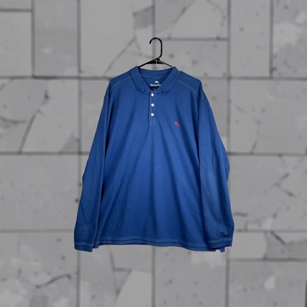 Tommy Bahama Tommy Bahama Polo Shirt Mens 2XL Blue Supima Long Sleeve Marlin Logo Casual Size US XXL / EU 58 / 5 - 1 Thumbnail